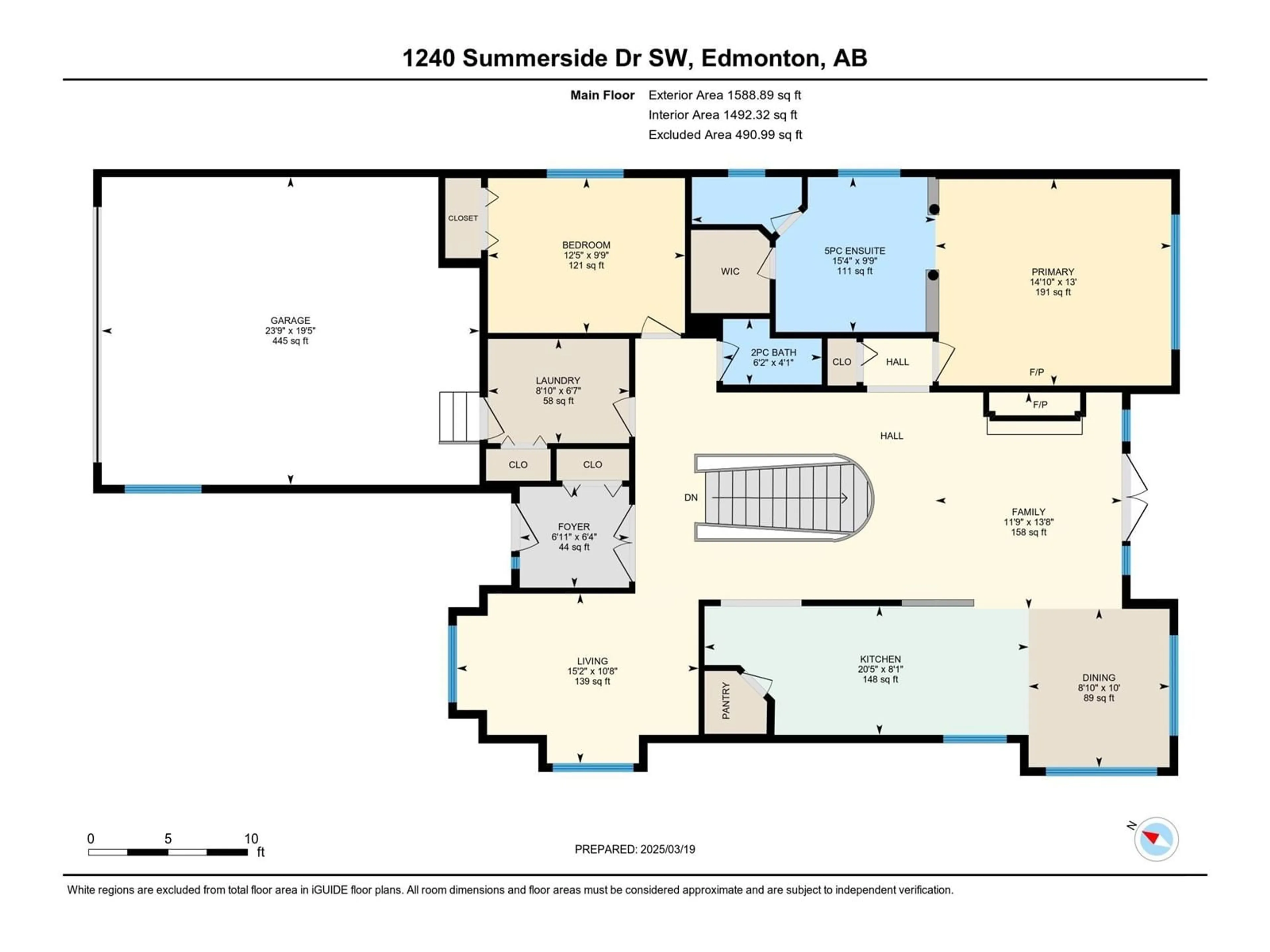 Floor plan for 1240 SUMMERSIDE DR, Edmonton Alberta T6X1B1