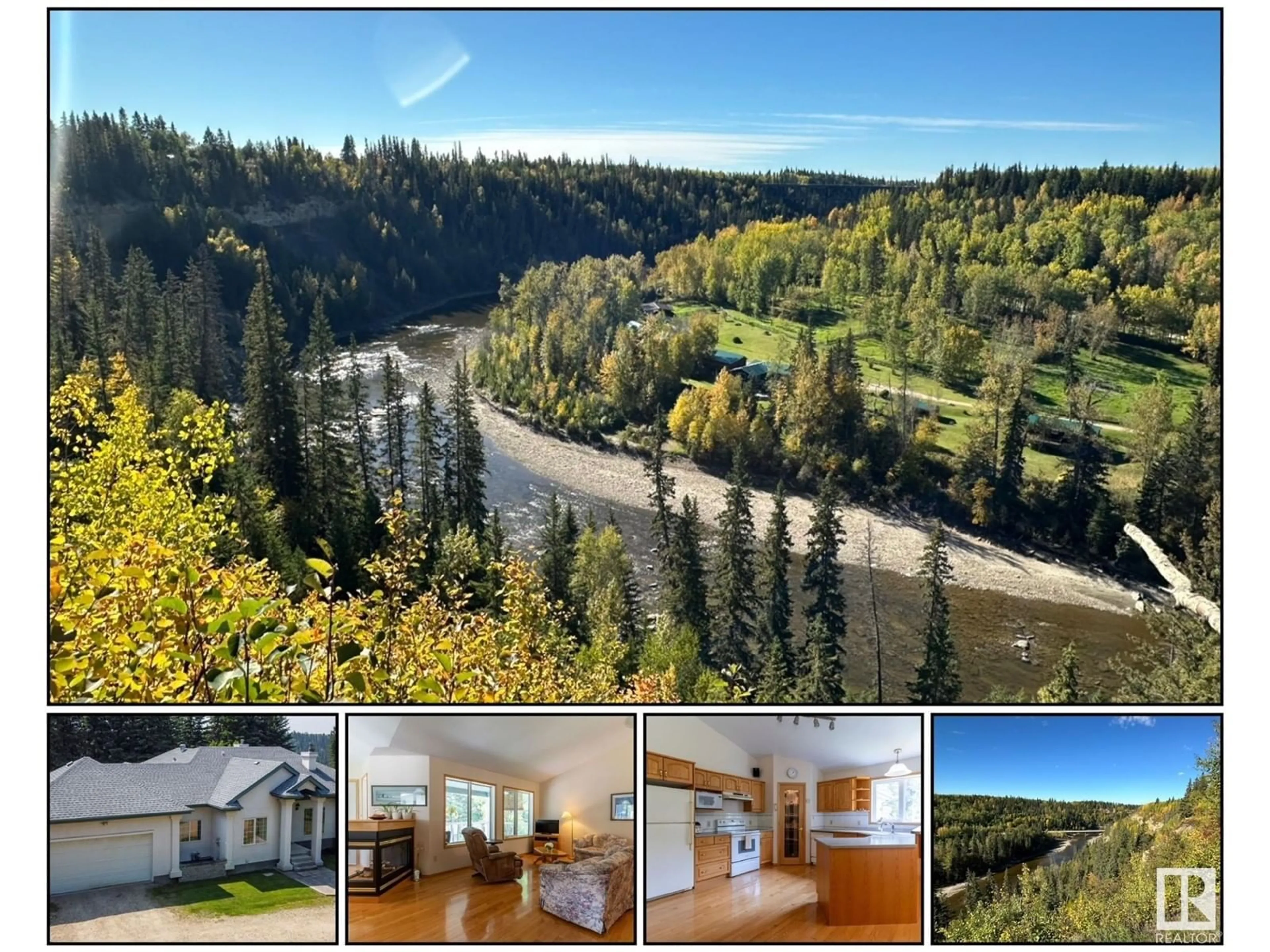 A pic from outside/outdoor area/front of a property/back of a property/a pic from drone, water/lake/river/ocean view for 5201 54 AV, Rural Parkland County Alberta T0E0S0