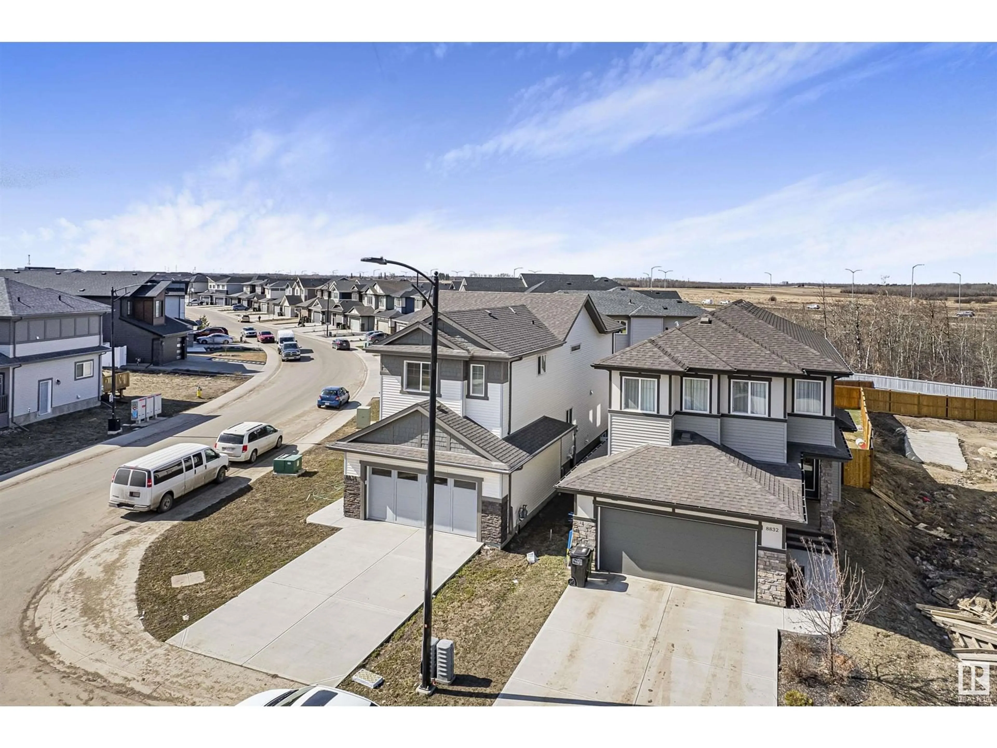 A pic from outside/outdoor area/front of a property/back of a property/a pic from drone, street for NW - 8836 183 AV, Edmonton Alberta T5Z0S8
