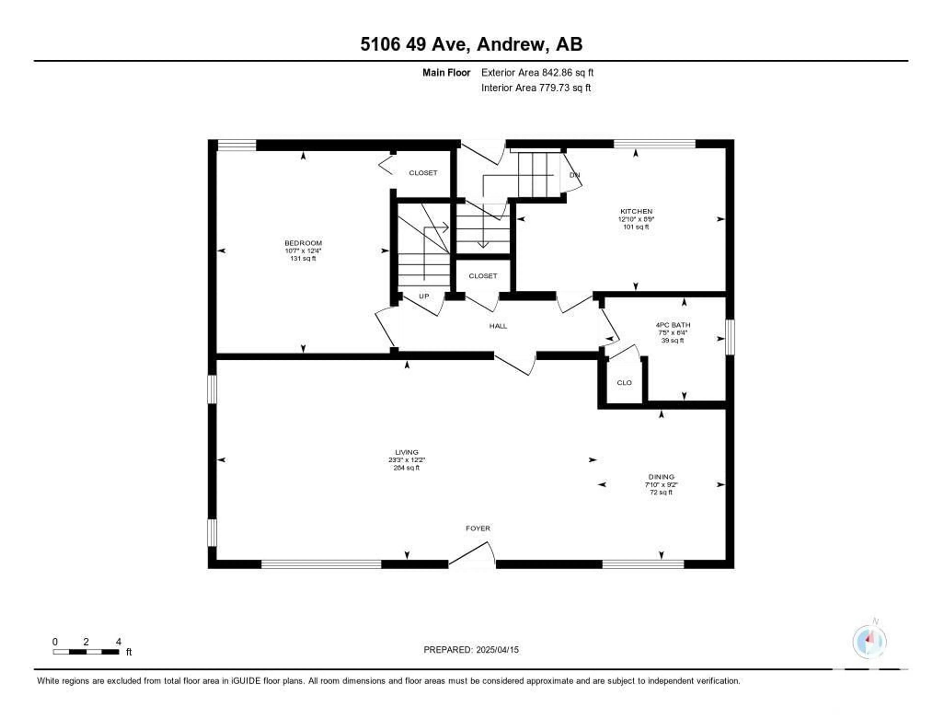 Floor plan for 5106 49 AV, Andrew Alberta T0B0C0