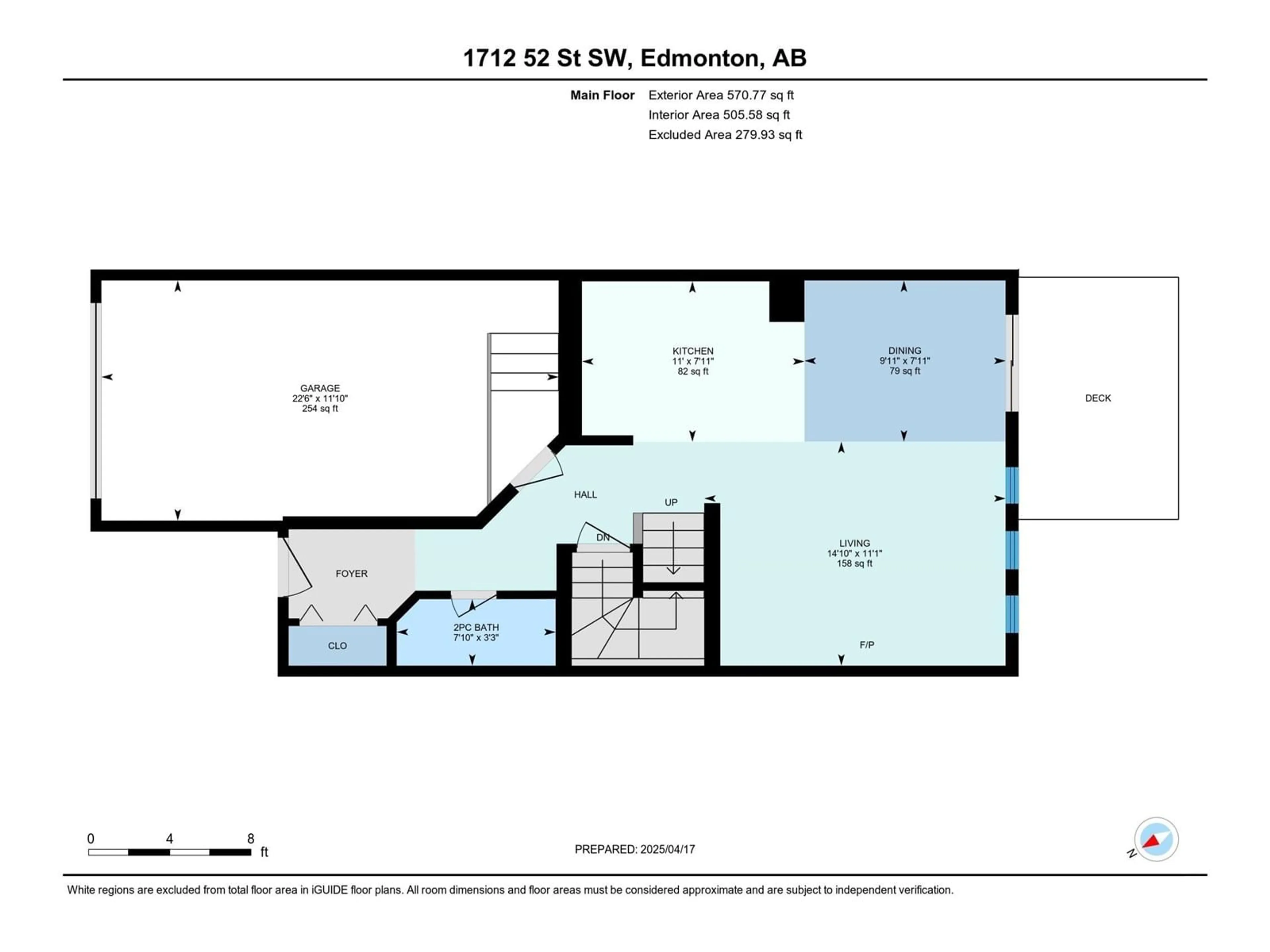 Floor plan for SW - 1712 52 ST, Edmonton Alberta T6X1Y1