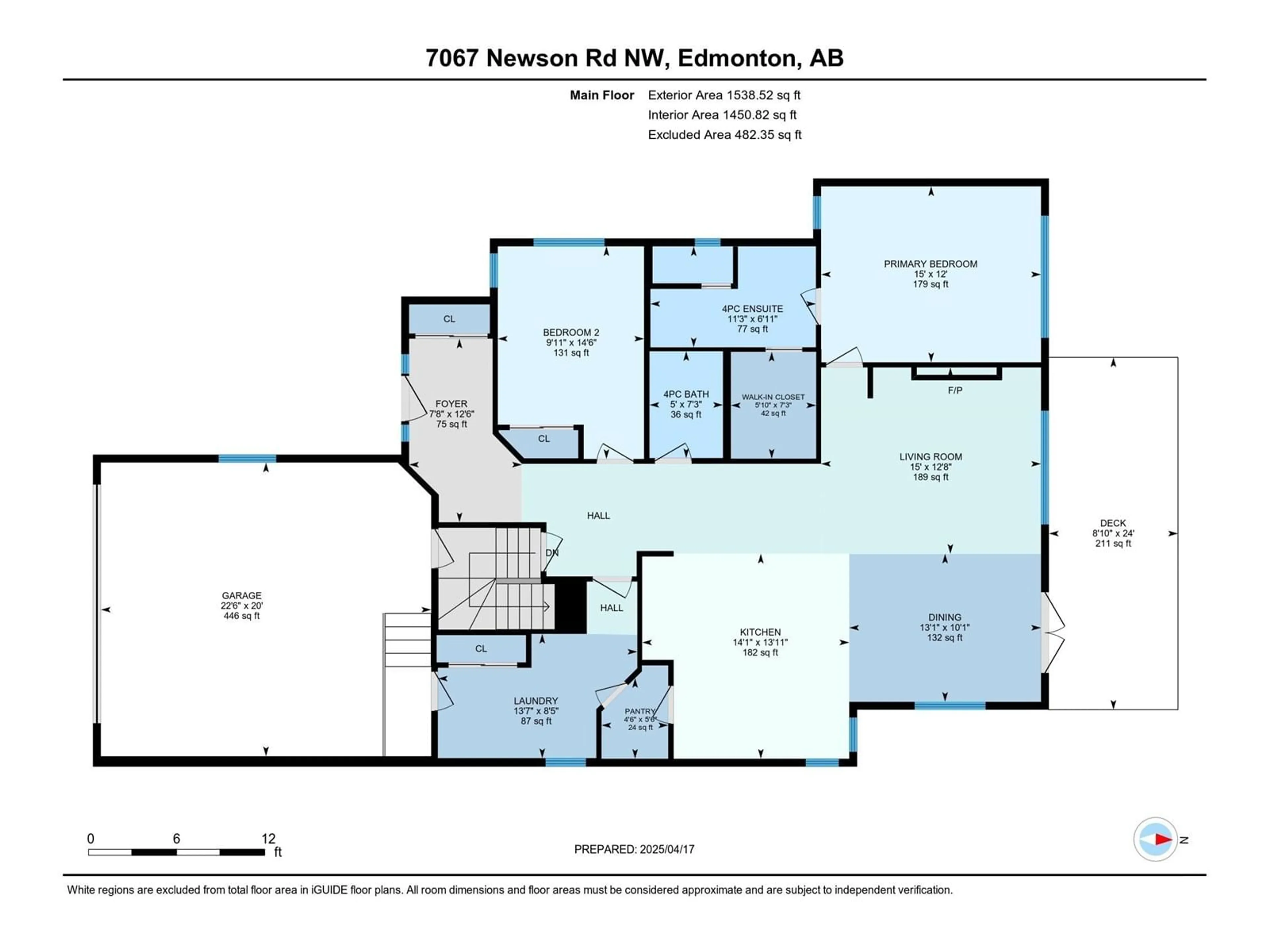 Floor plan for 7067 NEWSON RD, Edmonton Alberta T5E6V6