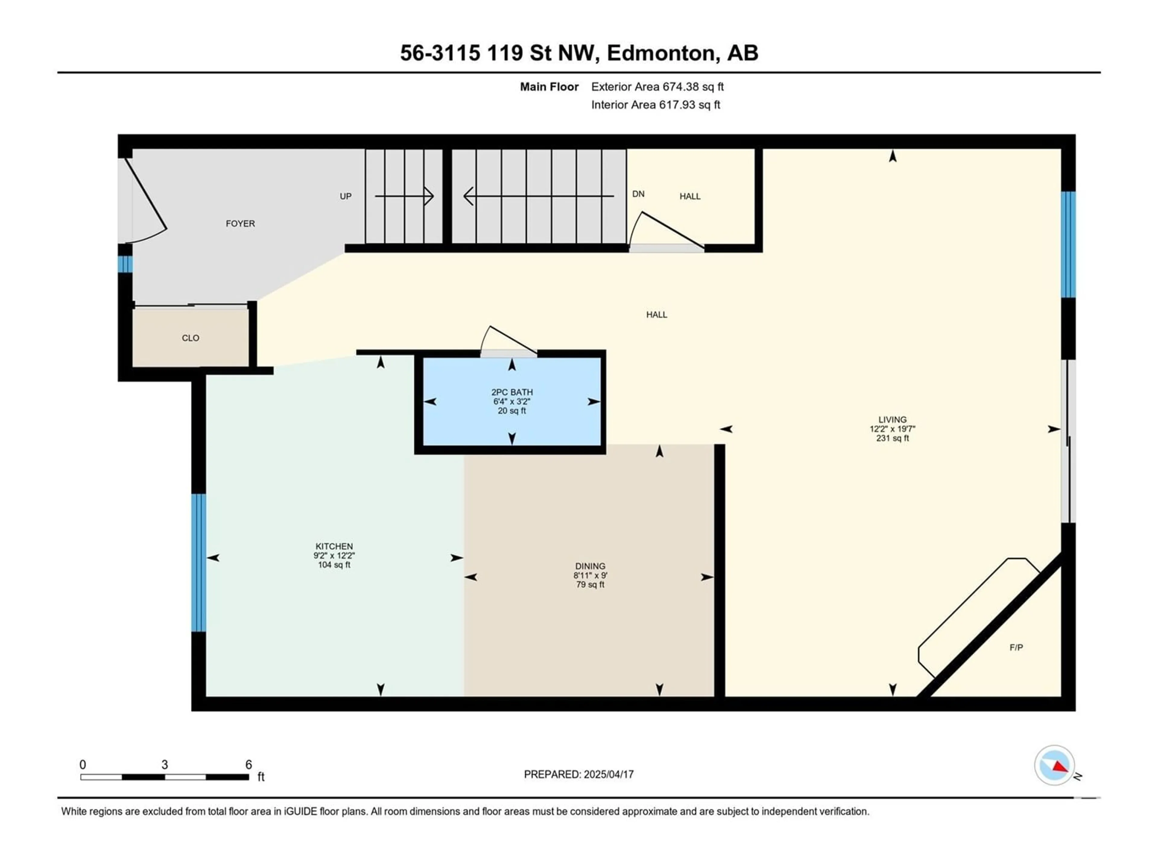 Floor plan for #56 - 3115 119 ST, Edmonton Alberta T6J5N5