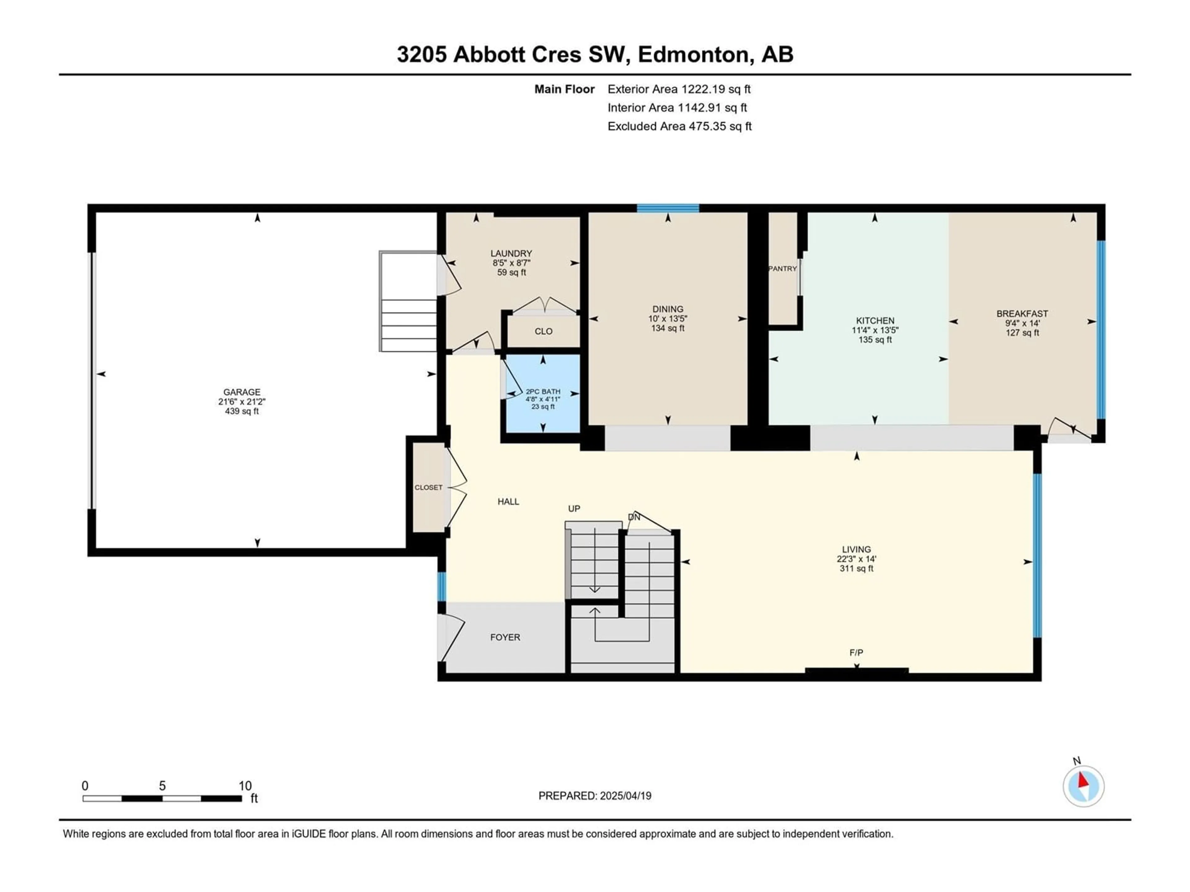 Floor plan for 3205 ABBOTT CR, Edmonton Alberta T6W2V3