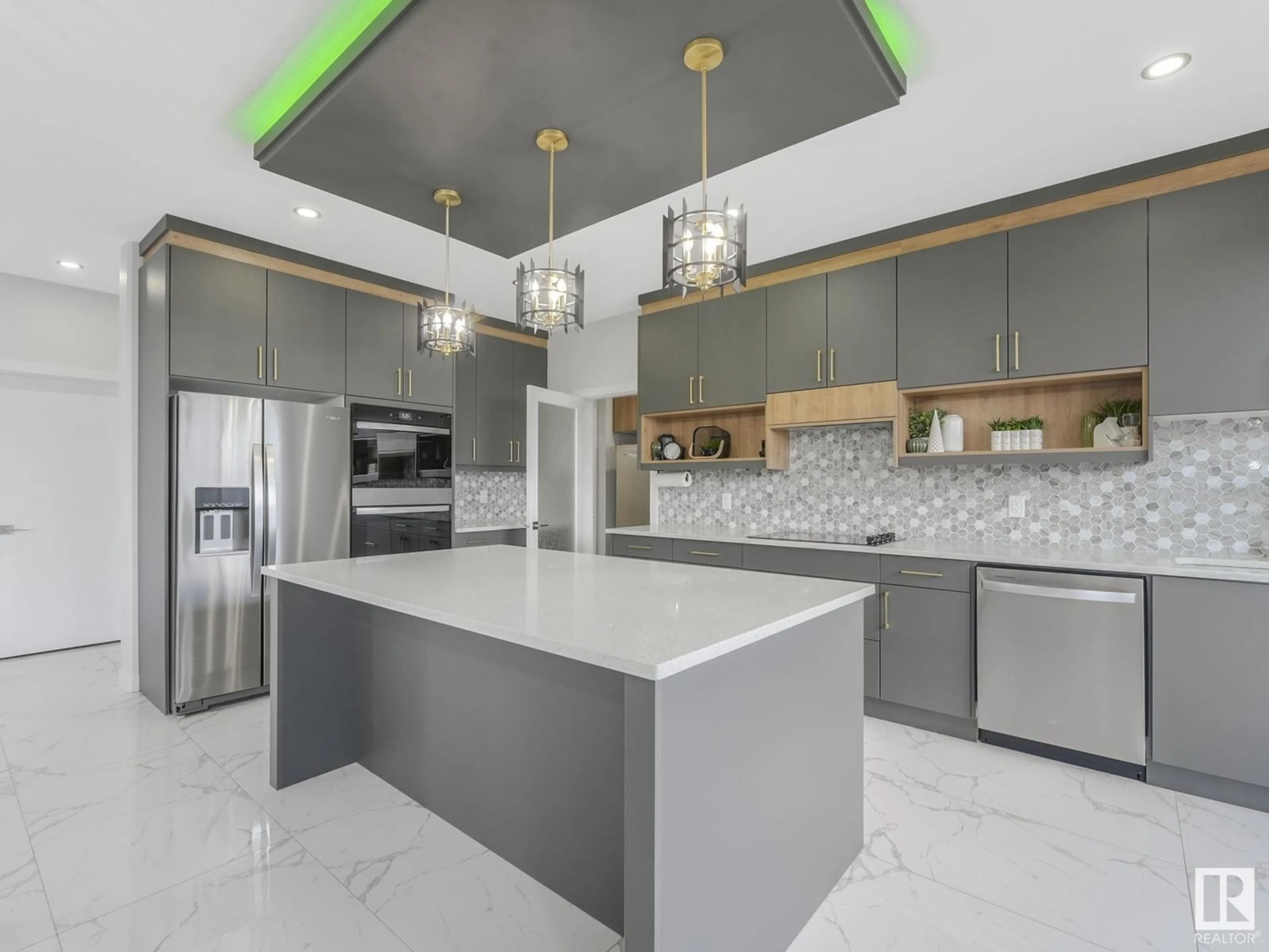 Contemporary kitchen, ceramic/tile floor for NW - 1104 152 AV, Edmonton Alberta T5Y0Z5