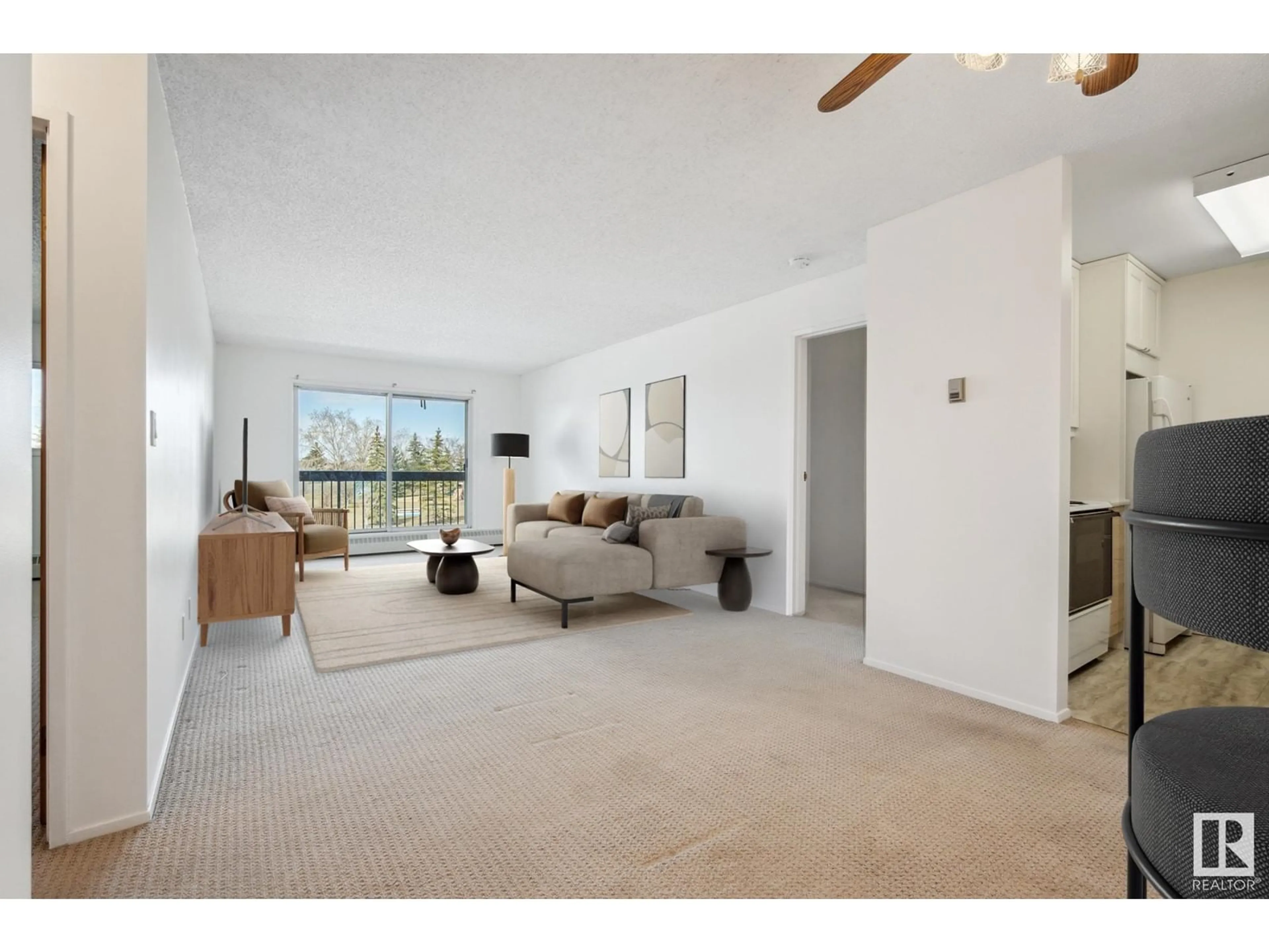 Living room with furniture, unknown for 216 - 10511 19 AV, Edmonton Alberta T6J5S8
