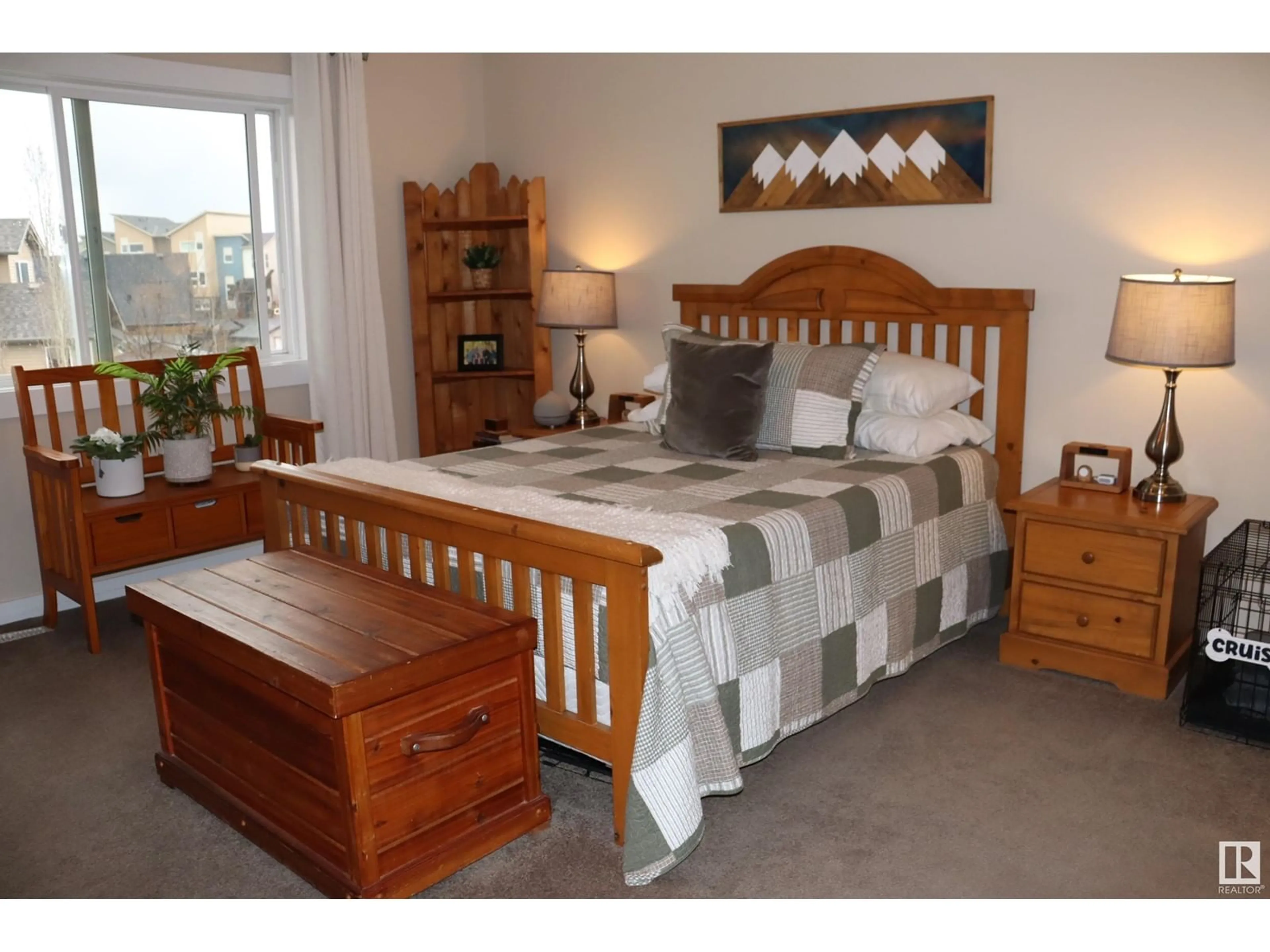 Bedroom with bed, wood/laminate floor for 277 SHEPPARD CIRCLE, Leduc Alberta T9E0T5
