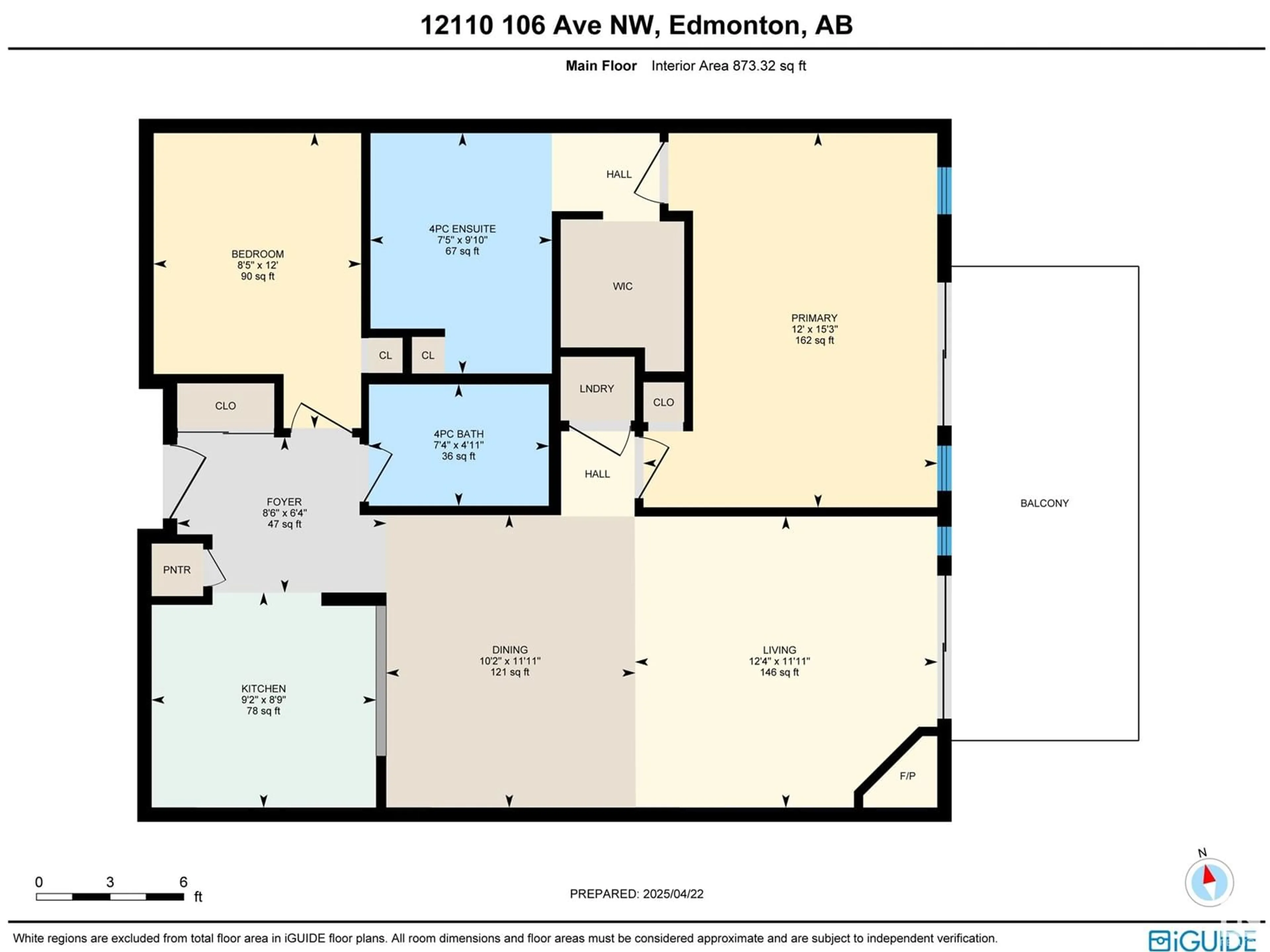 Floor plan for 417 - 12110 106 AV, Edmonton Alberta T5H4R9