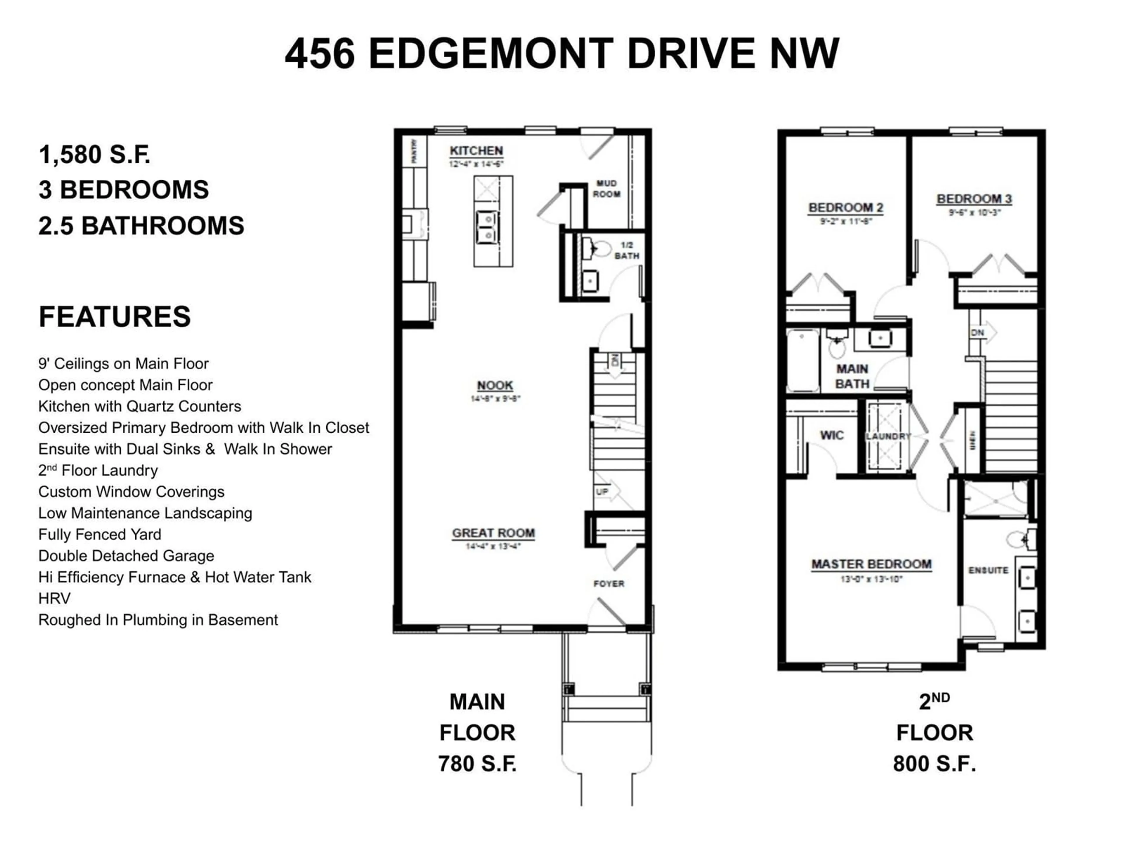Floor plan for 456 EDGEMONT DR, Edmonton Alberta T6M1S1