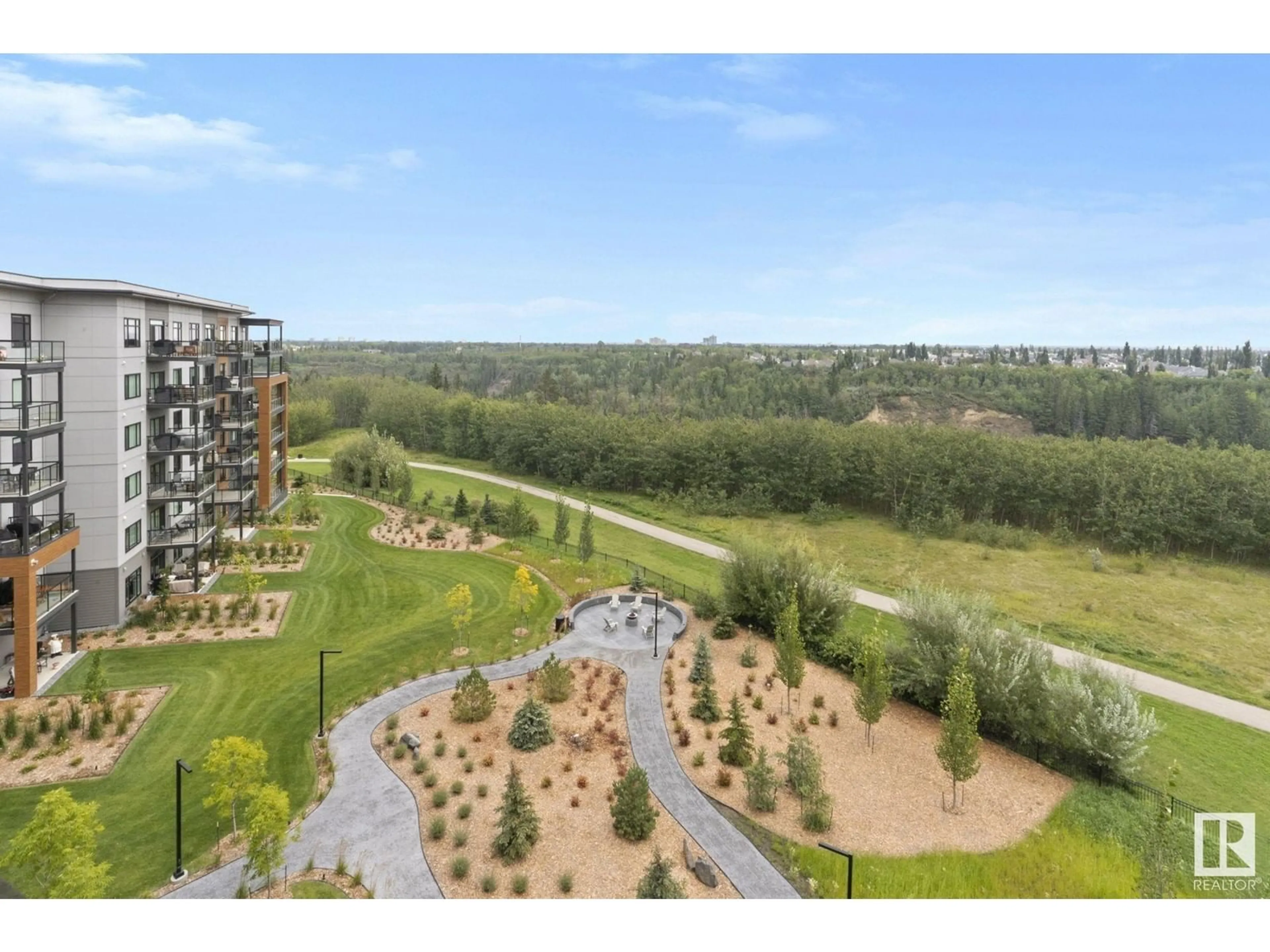 A pic from outside/outdoor area/front of a property/back of a property/a pic from drone, water/lake/river/ocean view for #317 - 7471 MAY CM, Edmonton Alberta T6R0X5
