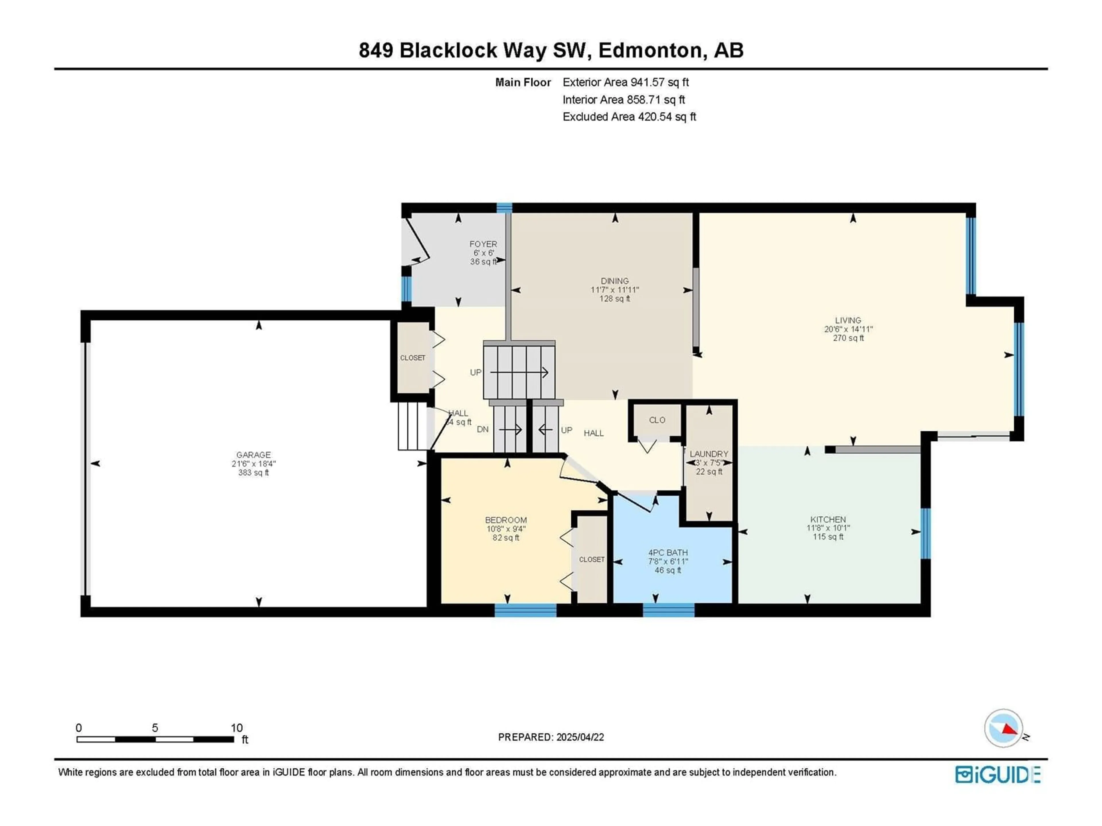 Floor plan for 849 BLACKLOCK WY, Edmonton Alberta T6W1C6