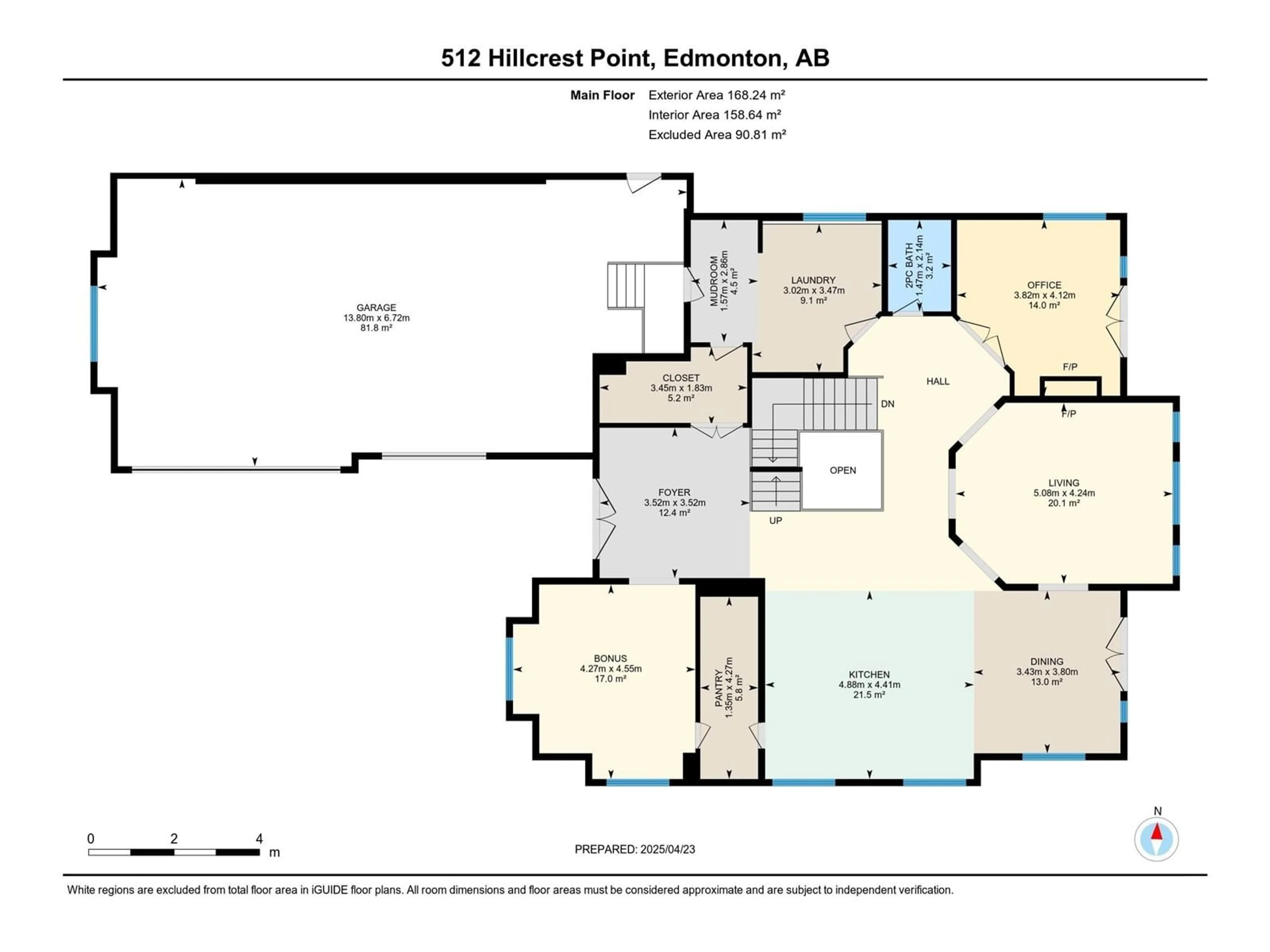 Floor plan for 512 HILLCREST NW, Edmonton Alberta T5R4K8