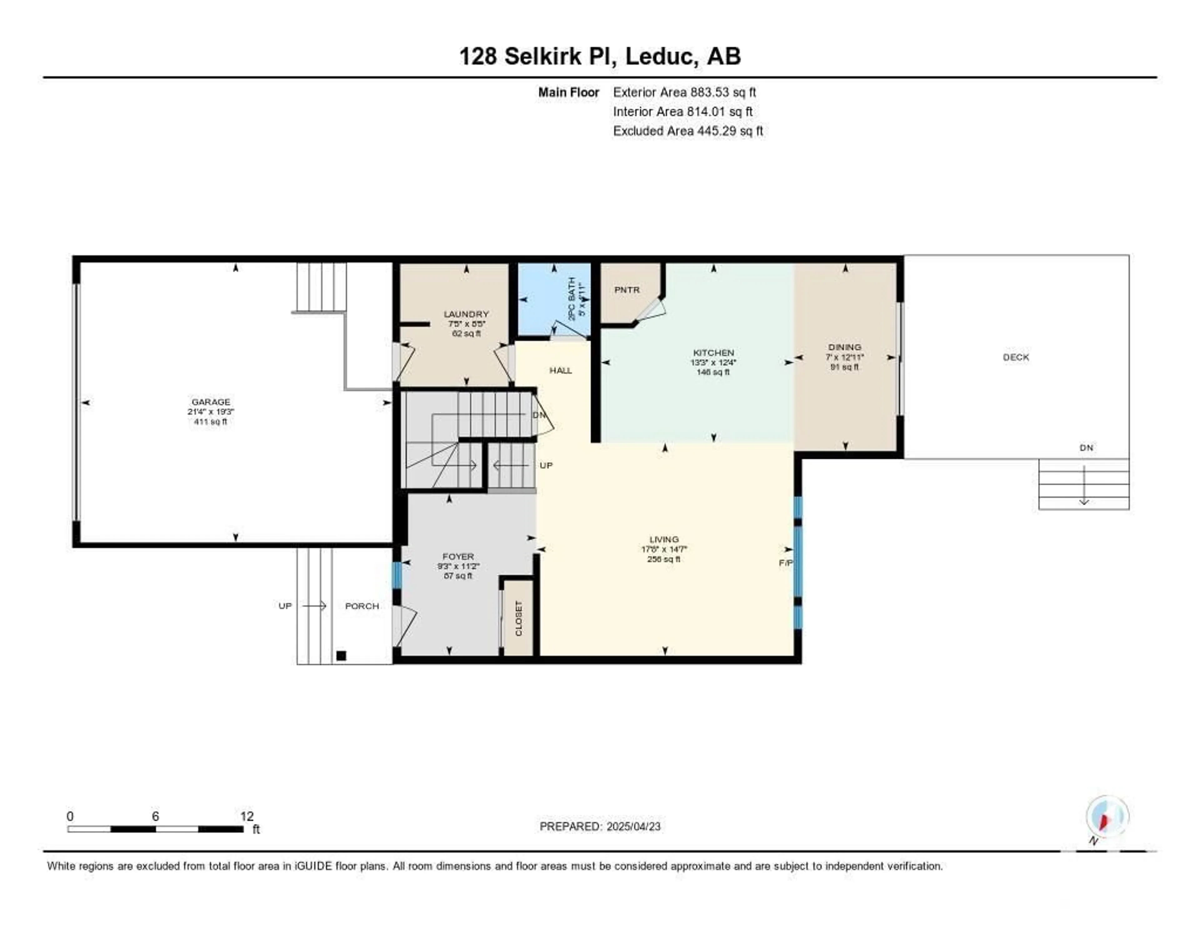 Floor plan for 128 SELKIRK PL, Leduc Alberta T9E0L6