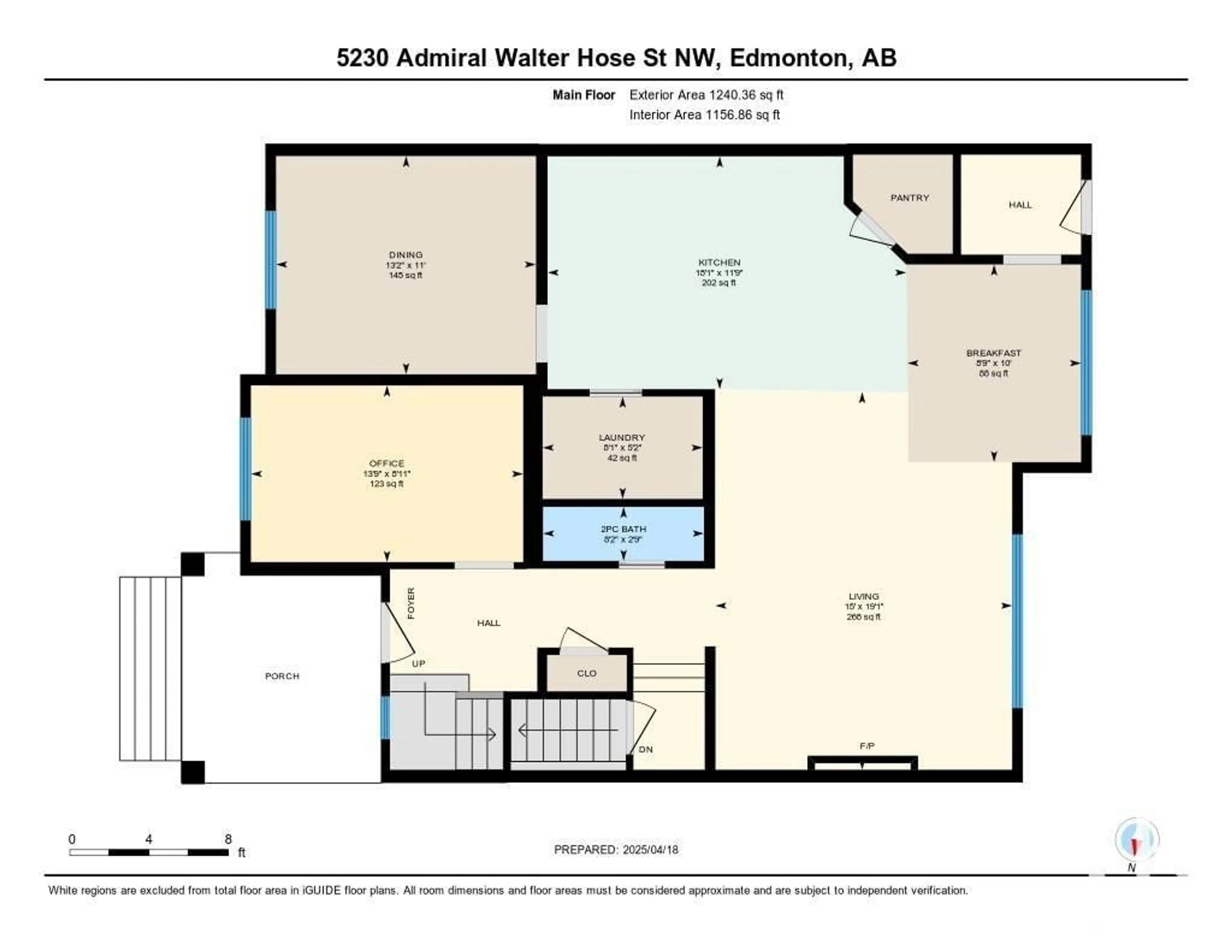 Floor plan for 5230 ADMIRAL WALTER HOSE ST, Edmonton Alberta T5E6T4