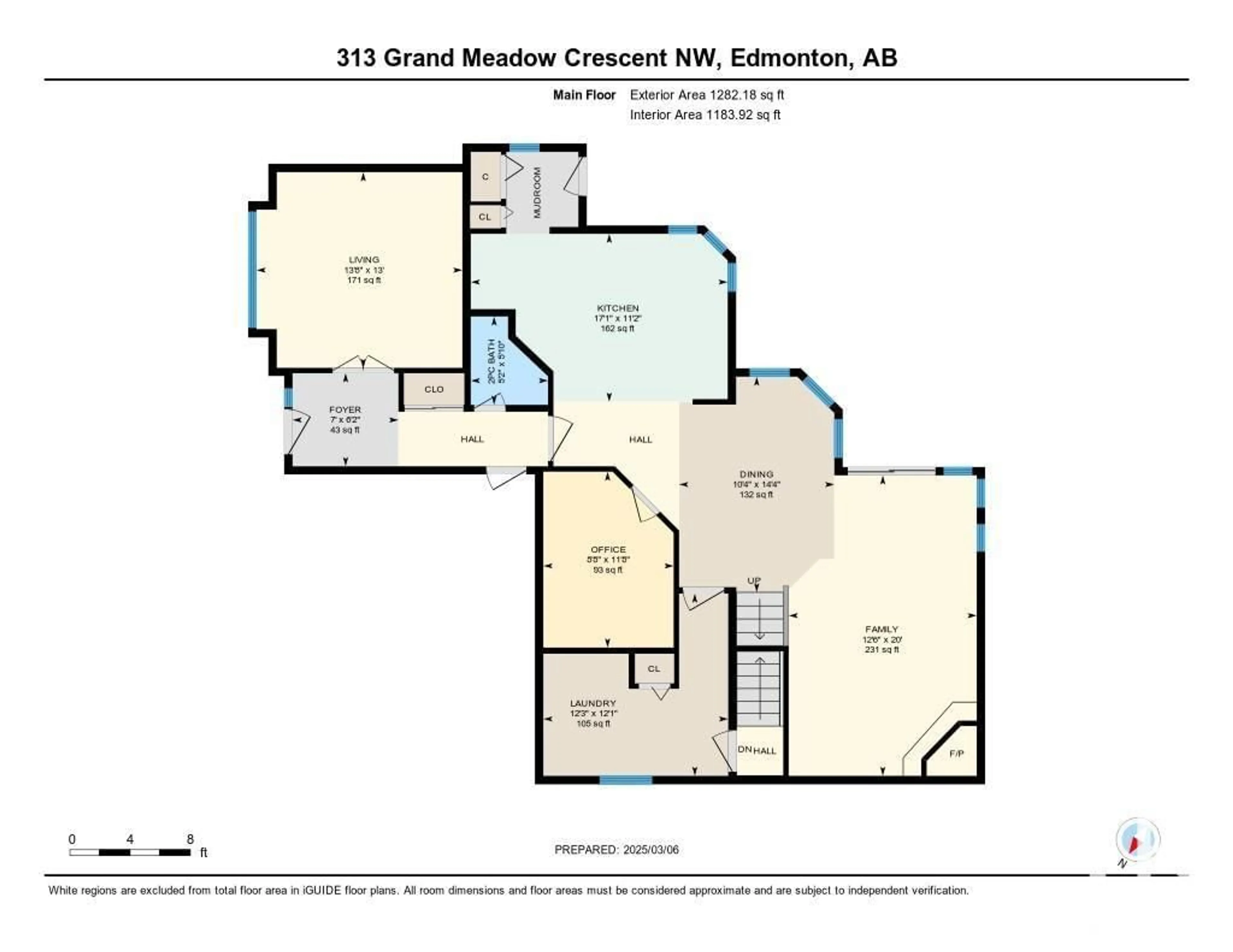 Floor plan for 313 GRAND MEADOW CR, Edmonton Alberta T6L1W9