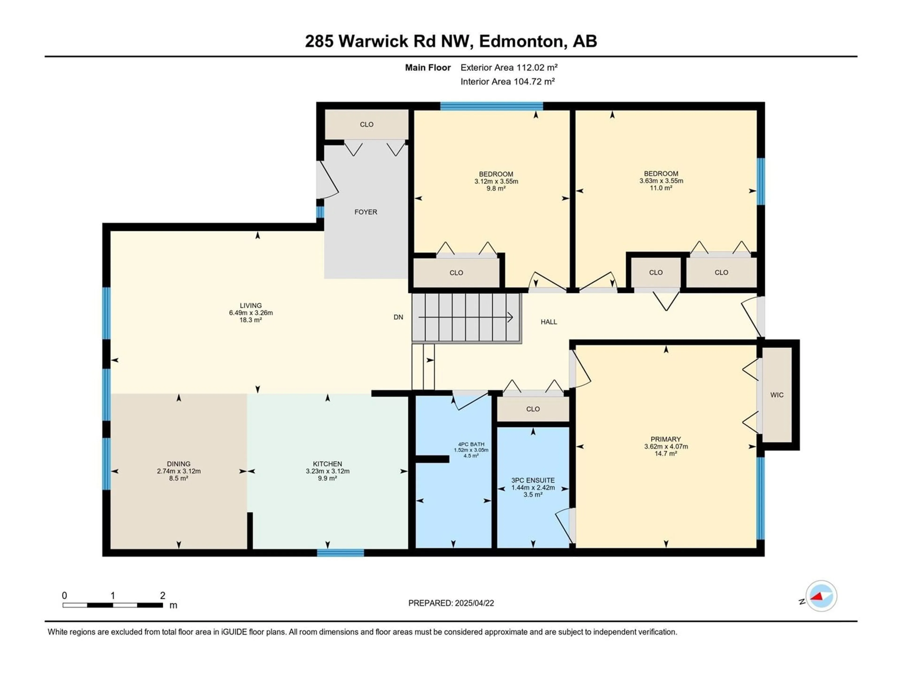 Floor plan for 285 WARWICK RD, Edmonton Alberta T5X4R1