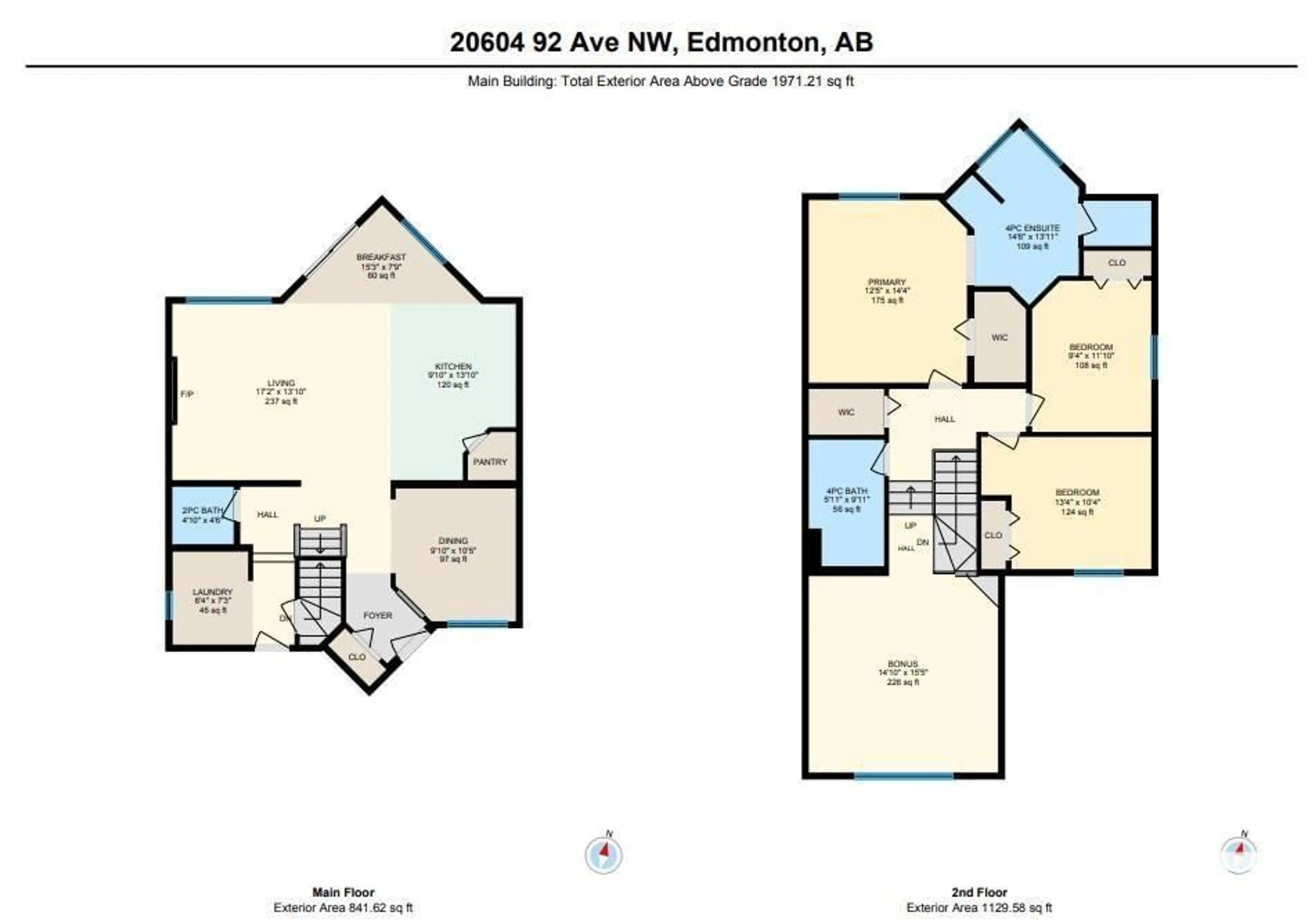 Floor plan for 20604 92 AV, Edmonton Alberta T5T1S9