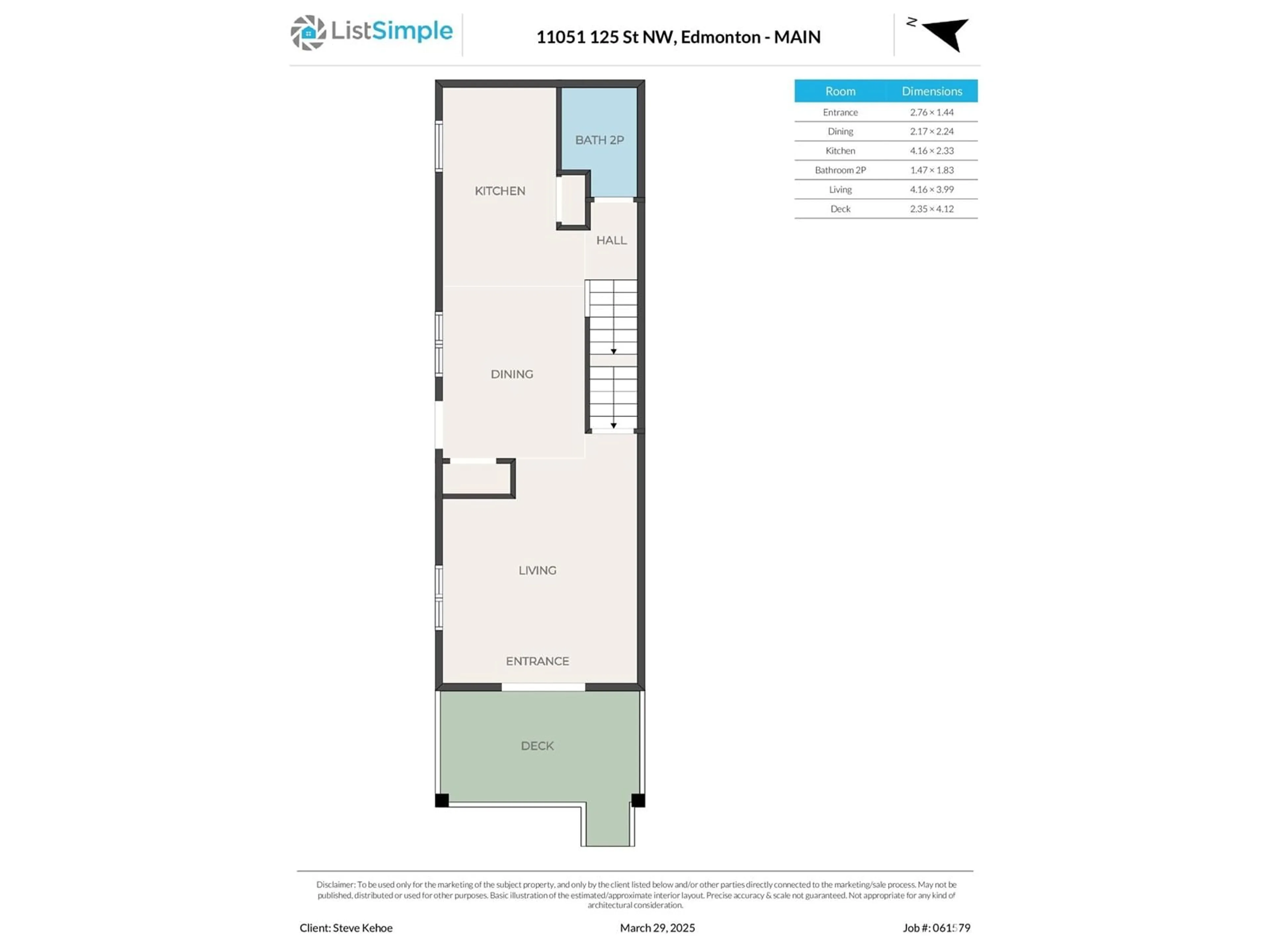 Floor plan for NW - 11051 125 ST, Edmonton Alberta T5M0M2