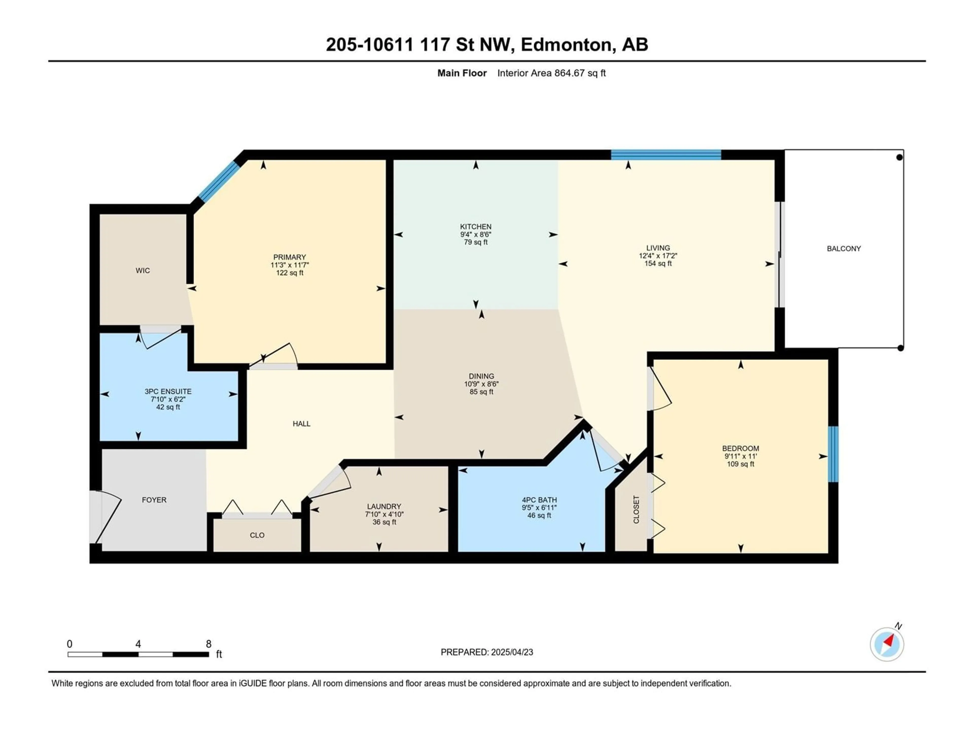 Floor plan for 205 - 10611 117 ST, Edmonton Alberta T0H0G5