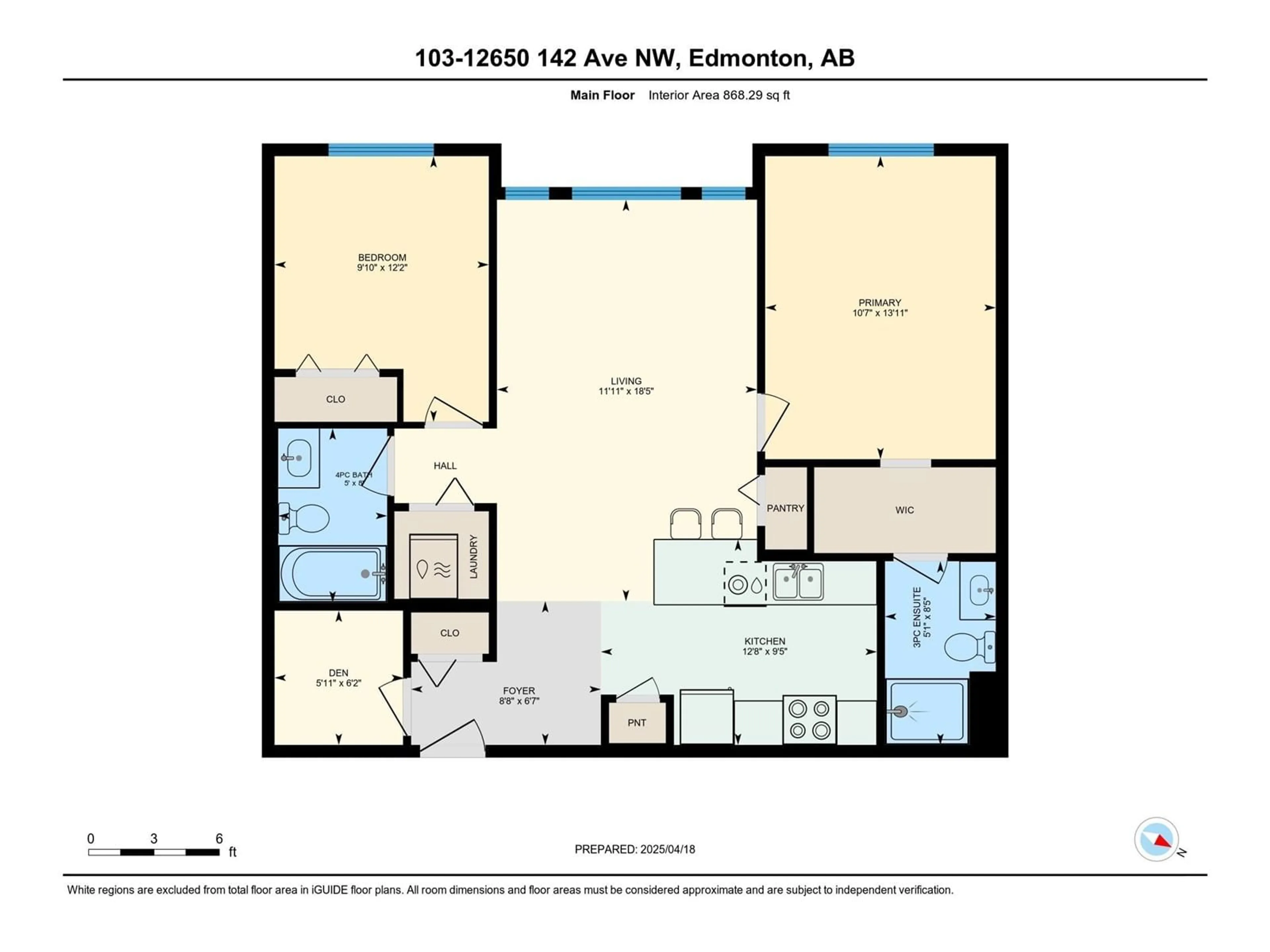 Floor plan for #103 - 12650 142 AV NW, Edmonton Alberta T5X0J4