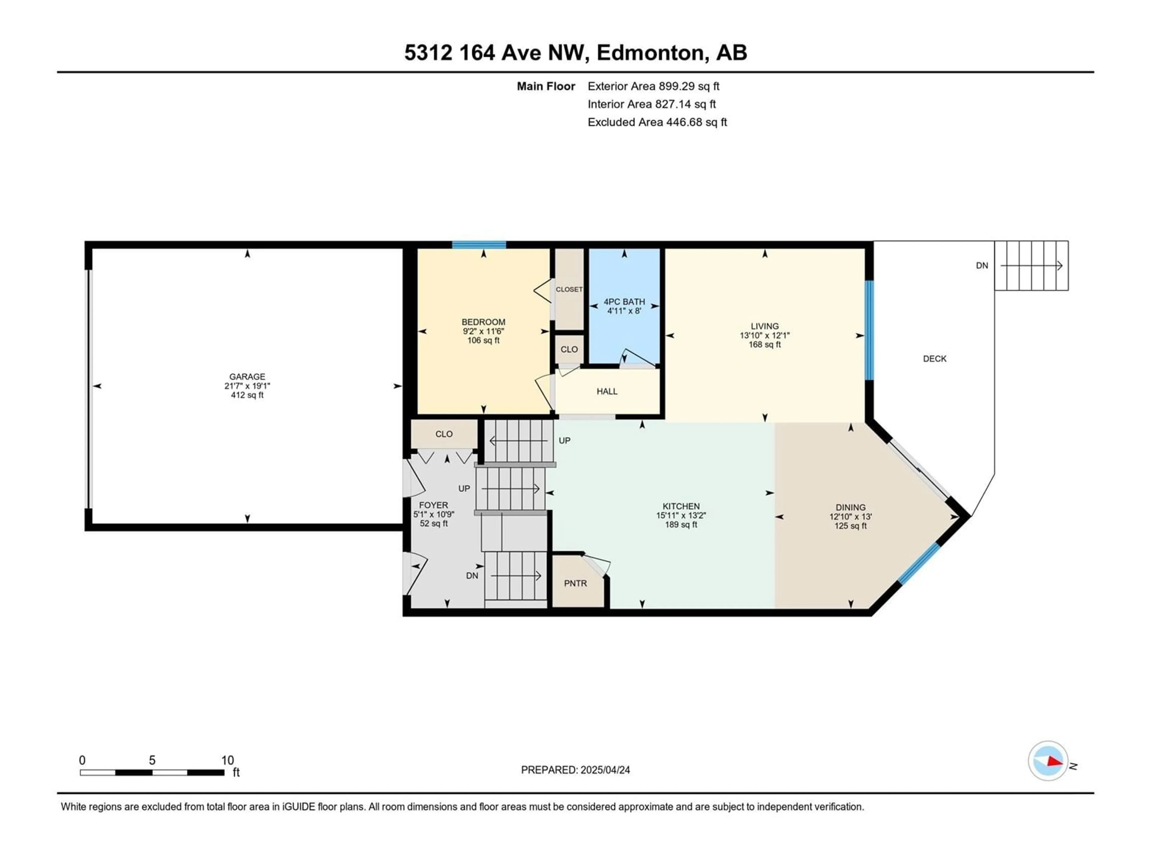 Floor plan for 5312 164 AV, Edmonton Alberta T5Y0H4