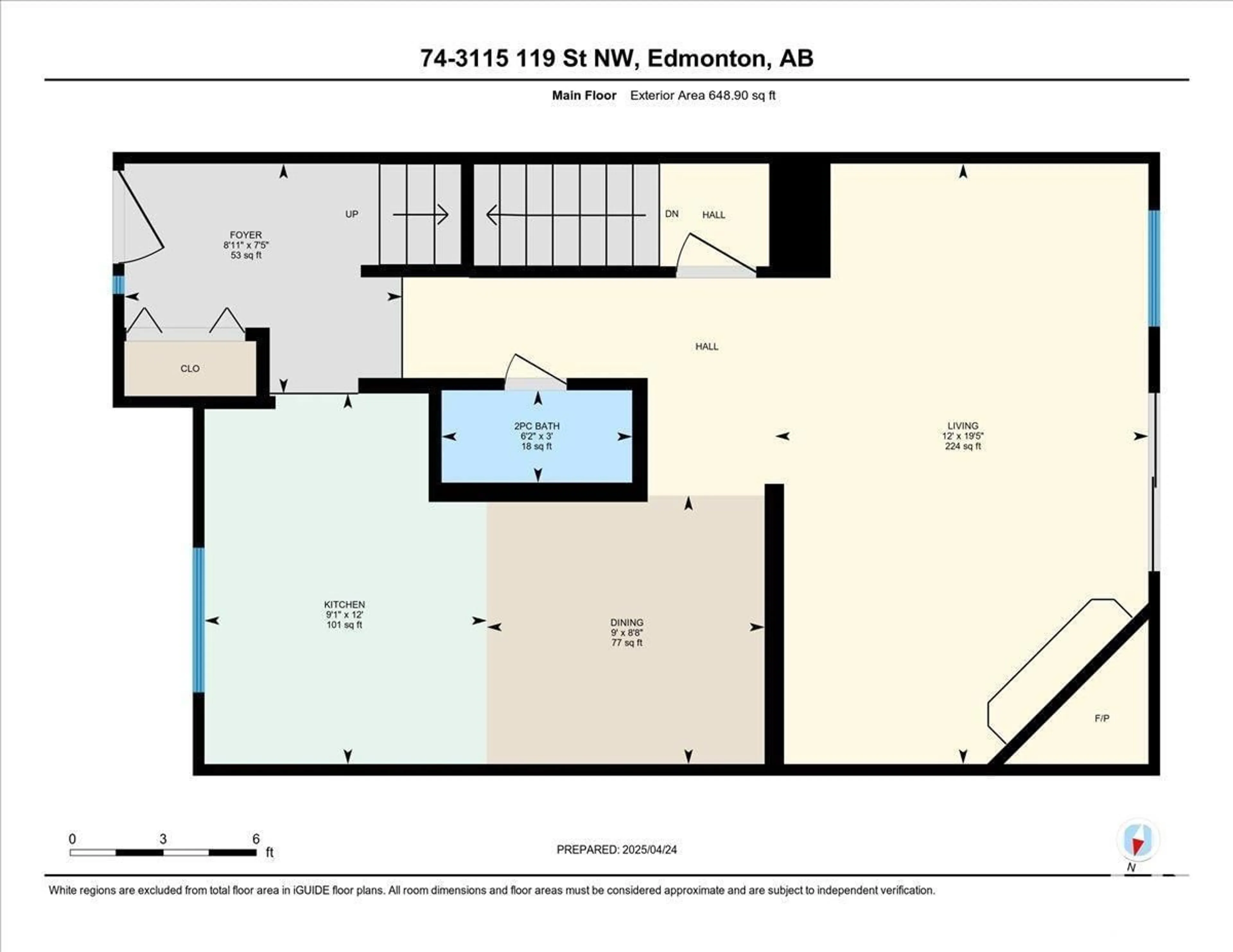 Floor plan for #74 - 3115 119 STREET, Edmonton Alberta T6J5N5