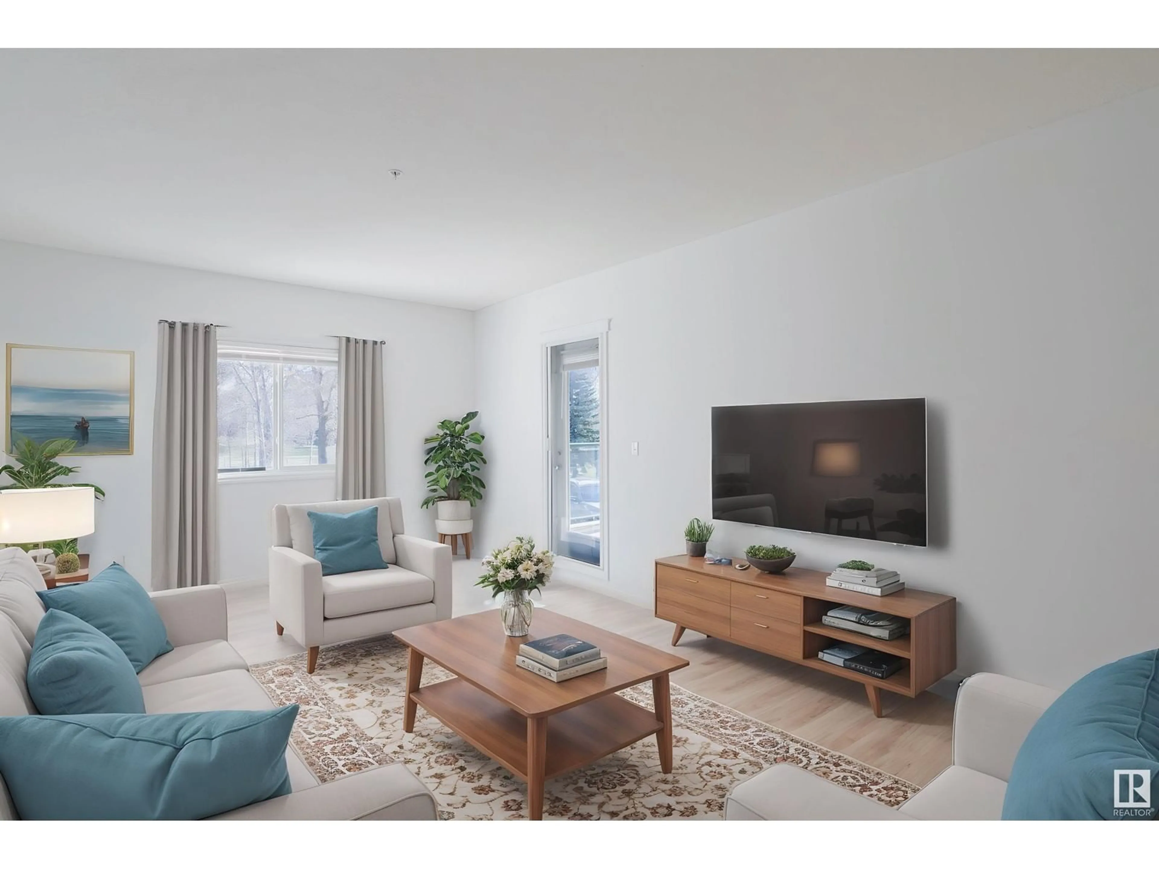 Living room with furniture, unknown for 304 - 101 LEWIS ESTATES BV, Edmonton Alberta T5T6Y7