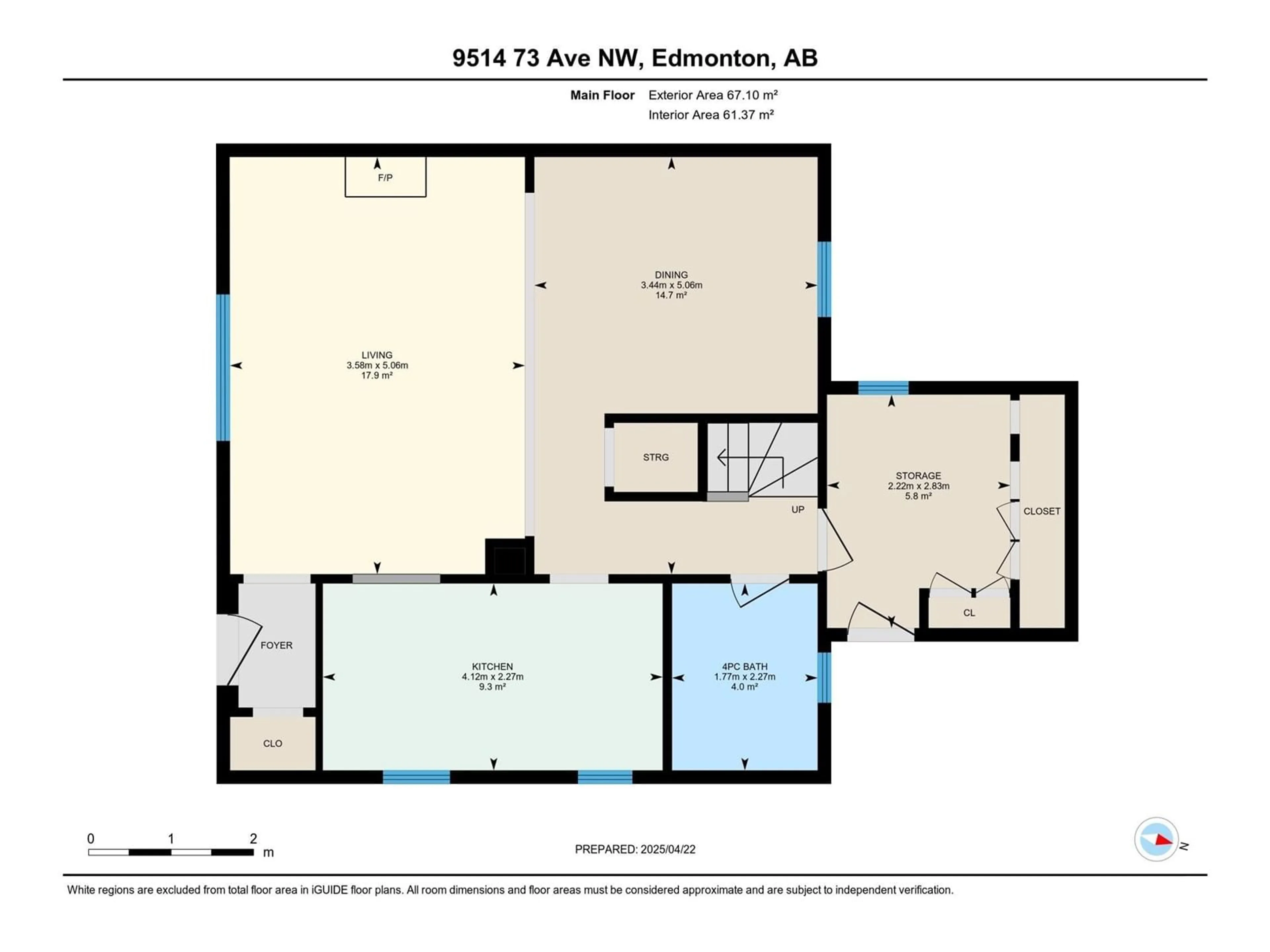 Floor plan for 9514 73 AV, Edmonton Alberta T6E1A9