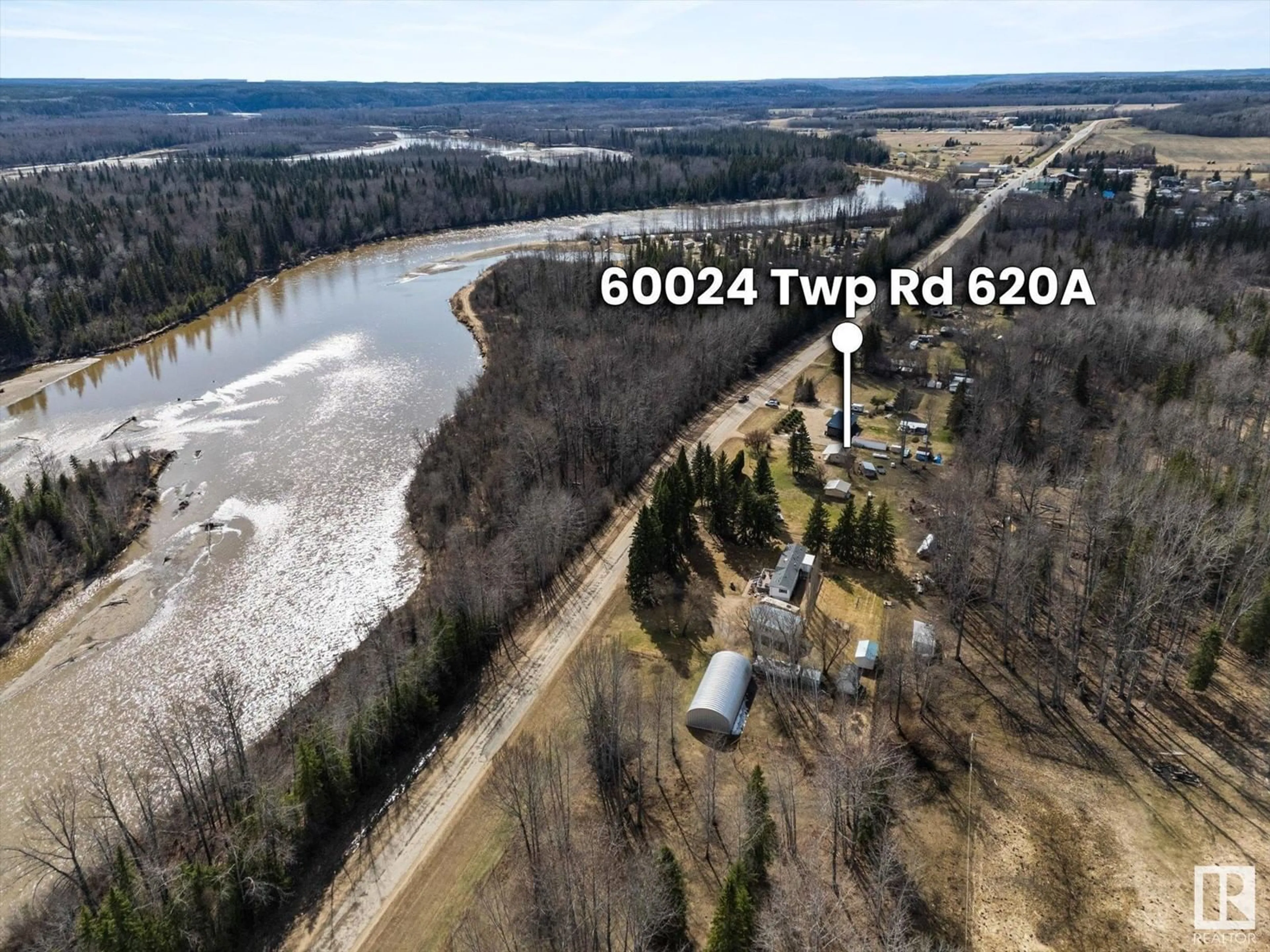 A pic from outside/outdoor area/front of a property/back of a property/a pic from drone, water/lake/river/ocean view for 60024 TWP ROAD 620 A, Rural Woodlands County Alberta T0G1A0