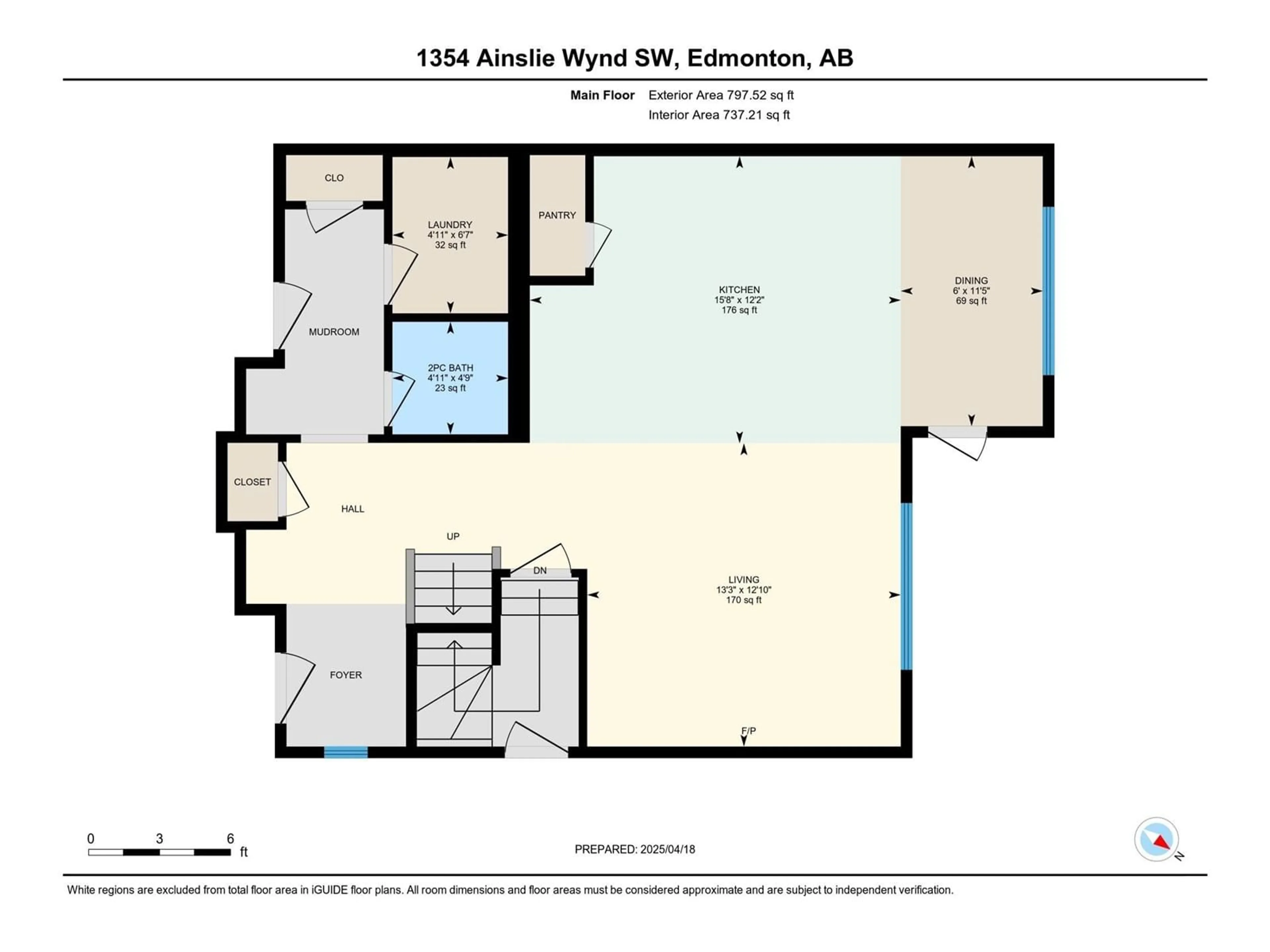 Floor plan for 1354 AINSLIE WD, Edmonton Alberta T6W3G1