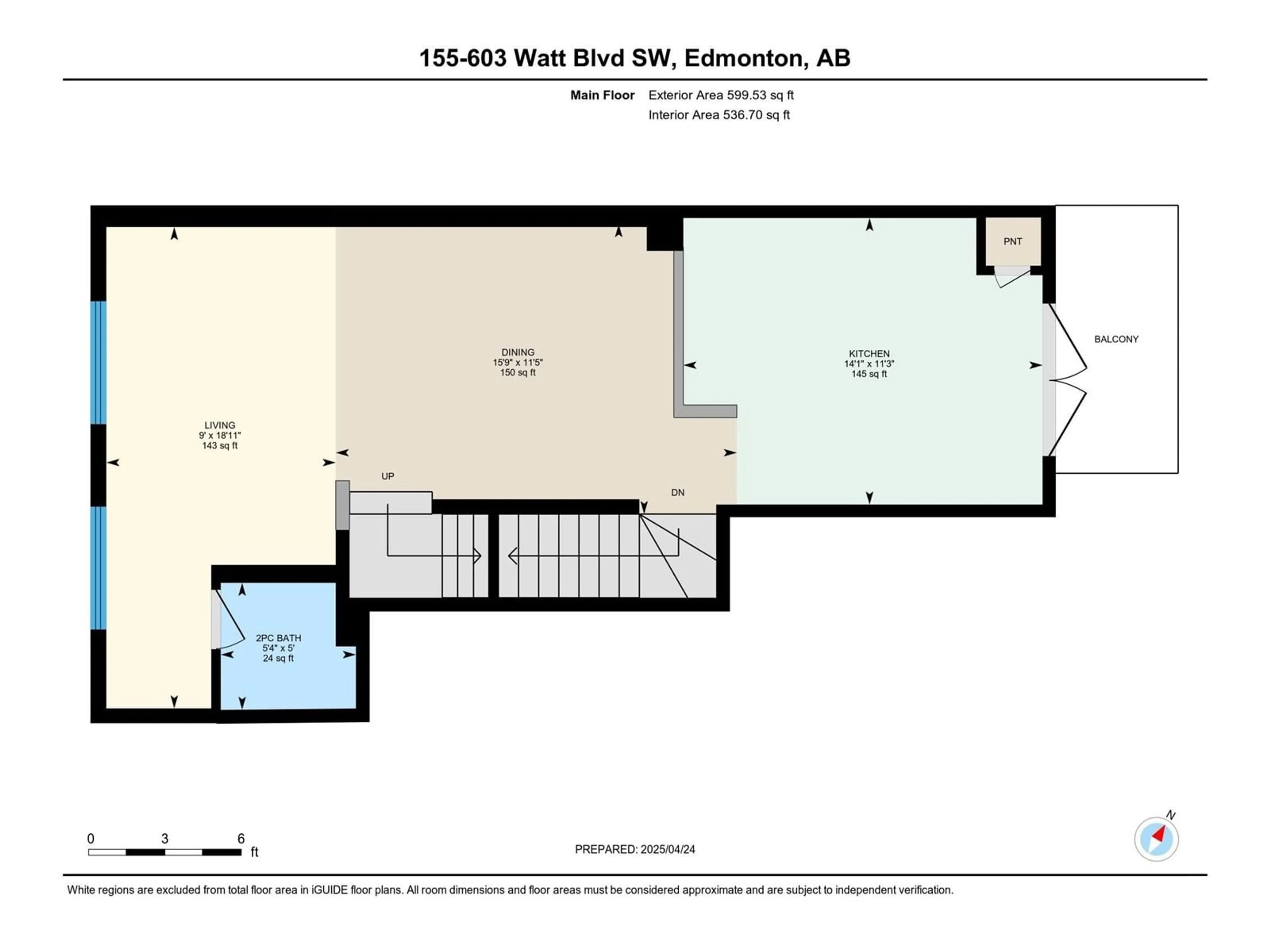 Floor plan for 603 - 155 WATT BV, Edmonton Alberta T6X0P3