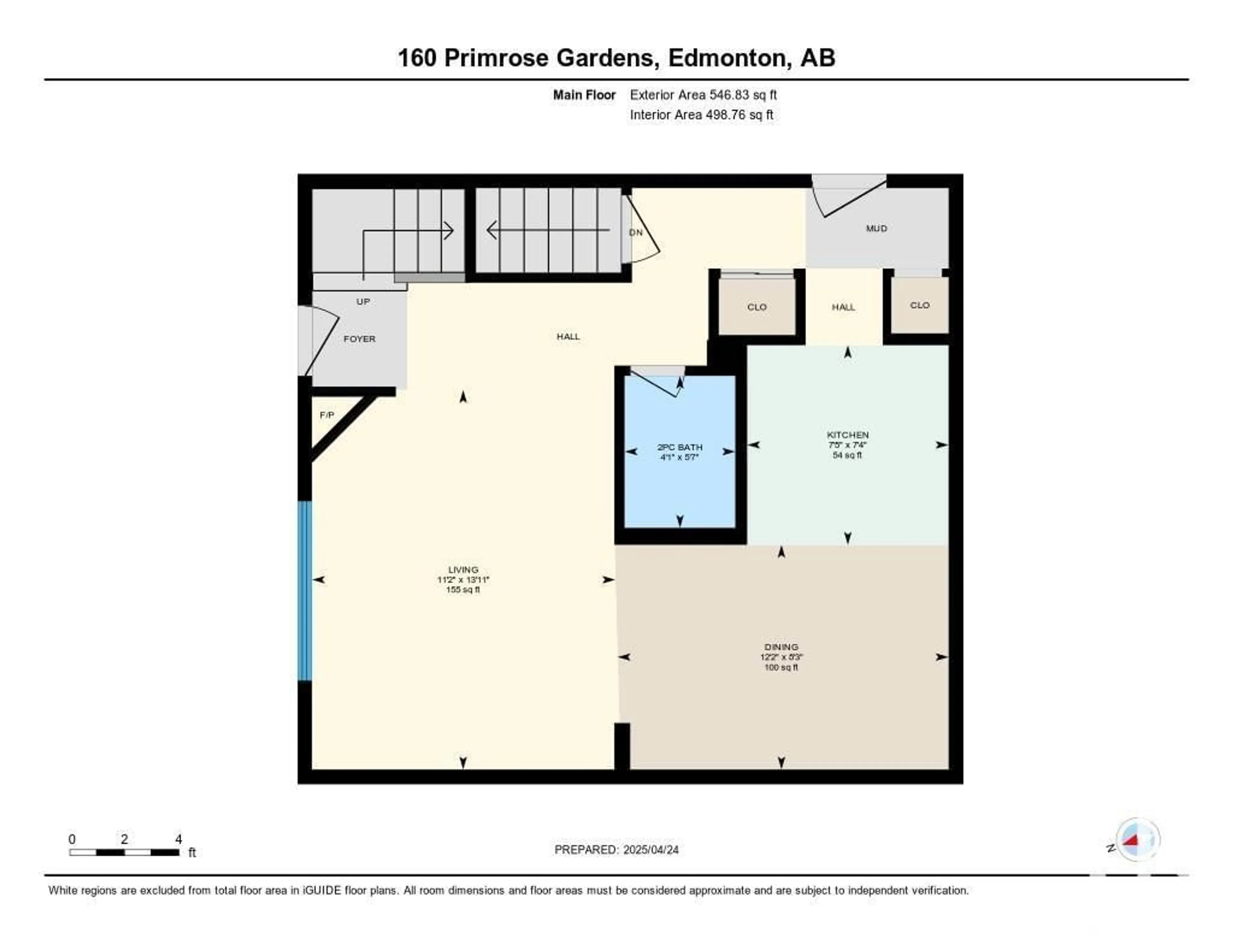 Floor plan for 160 PRIMROSE GARDENS GD, Edmonton Alberta T5T0R1