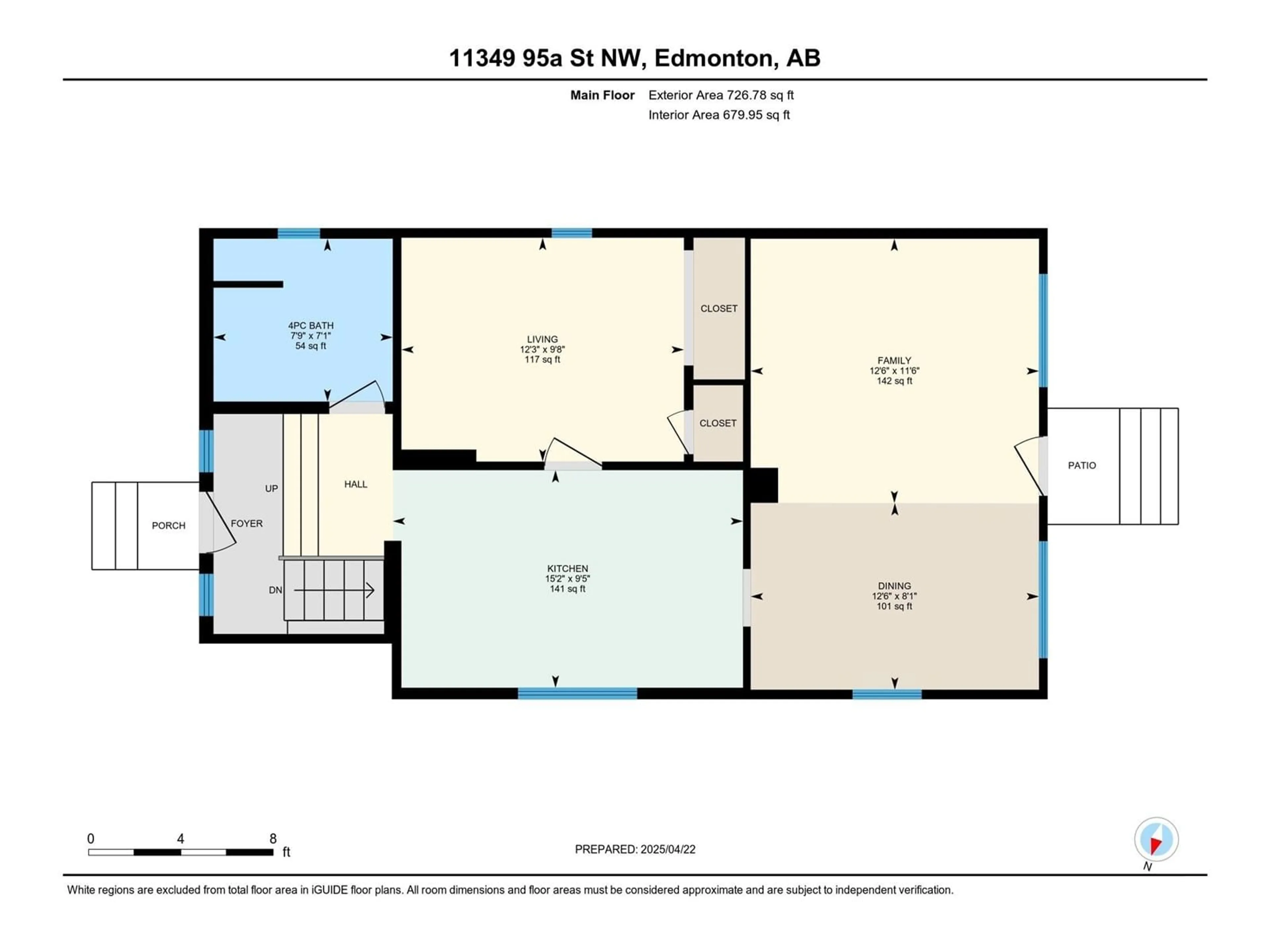Floor plan for 11349 95A ST, Edmonton Alberta T5G1P2