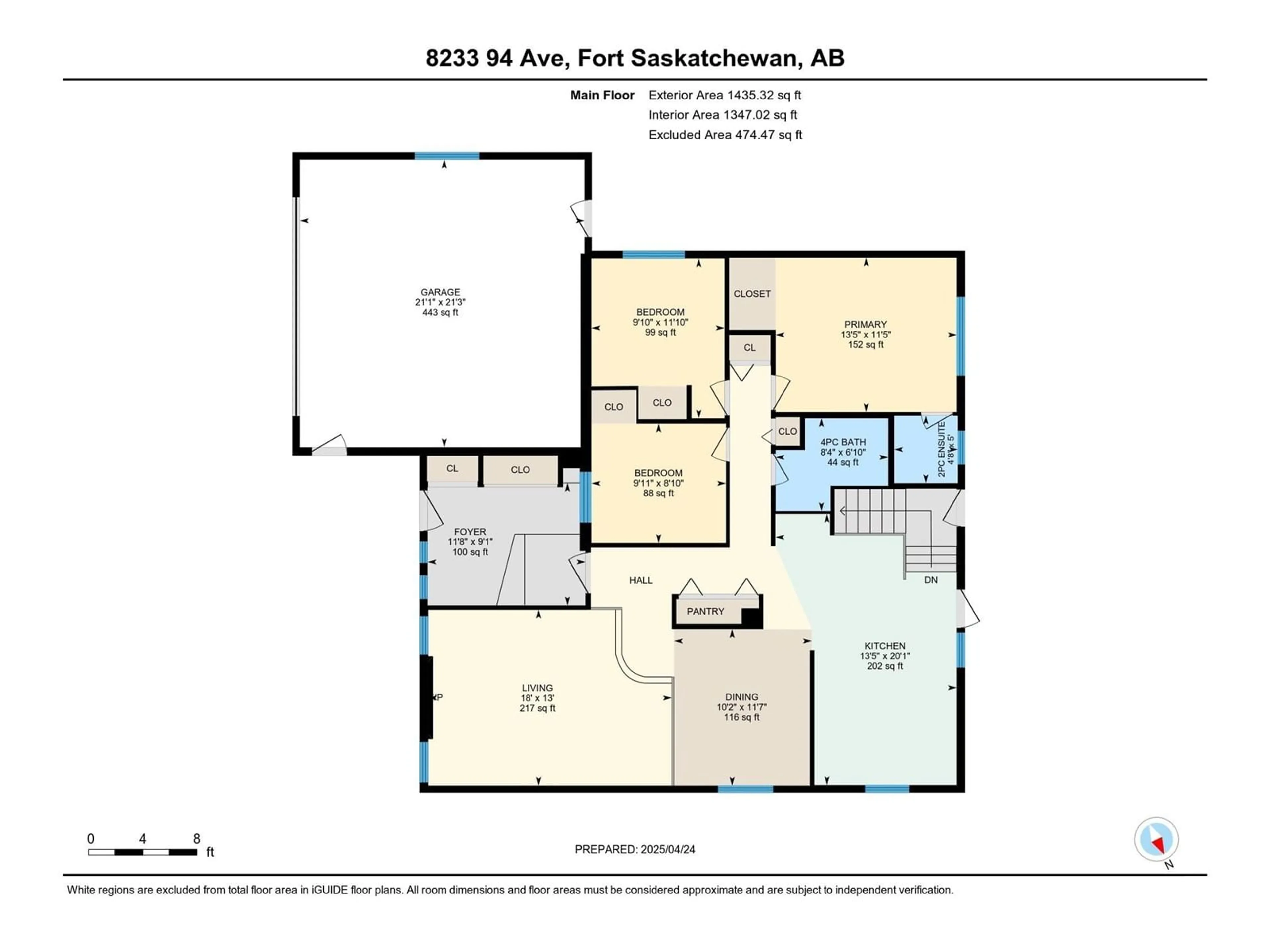 Floor plan for 8233 94 AV, Fort Saskatchewan Alberta T8L3L5