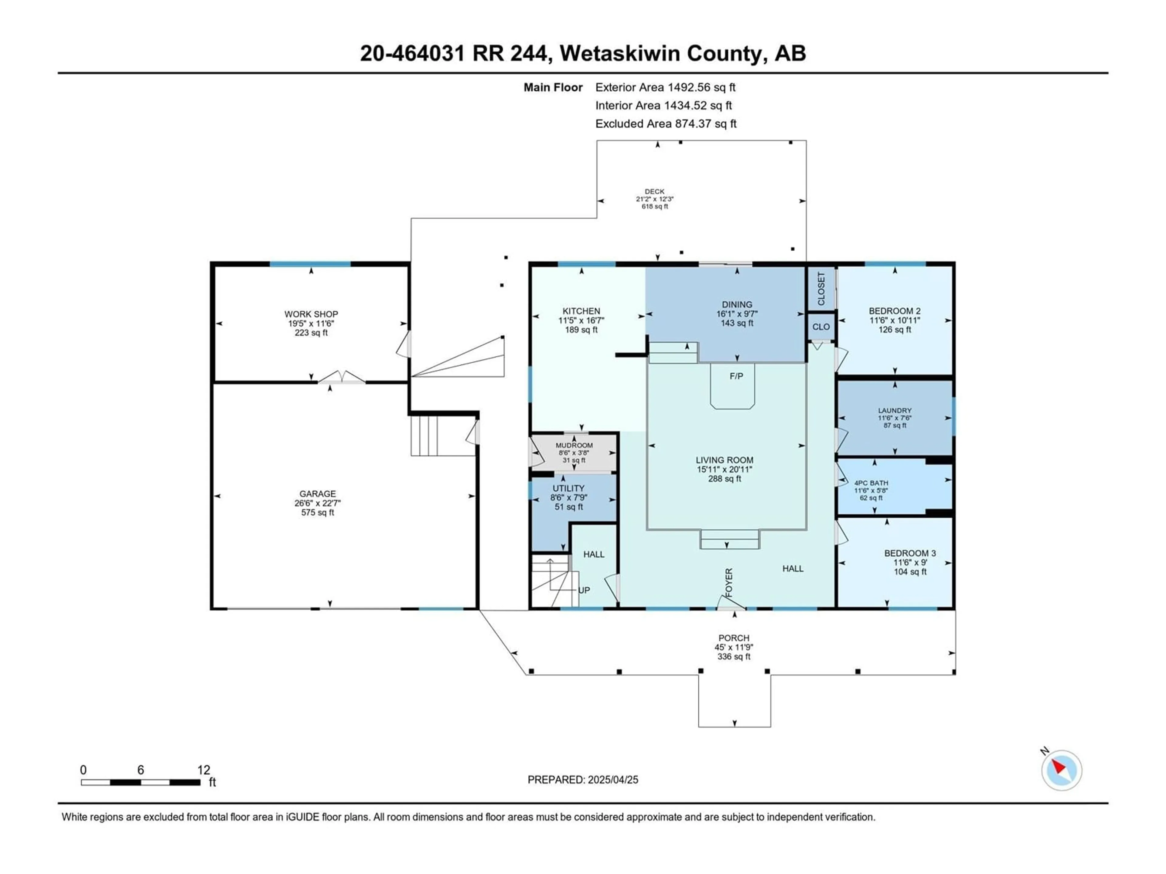 Floor plan for 244 - 20 464031 RR, Rural Wetaskiwin County Alberta T9E2E9