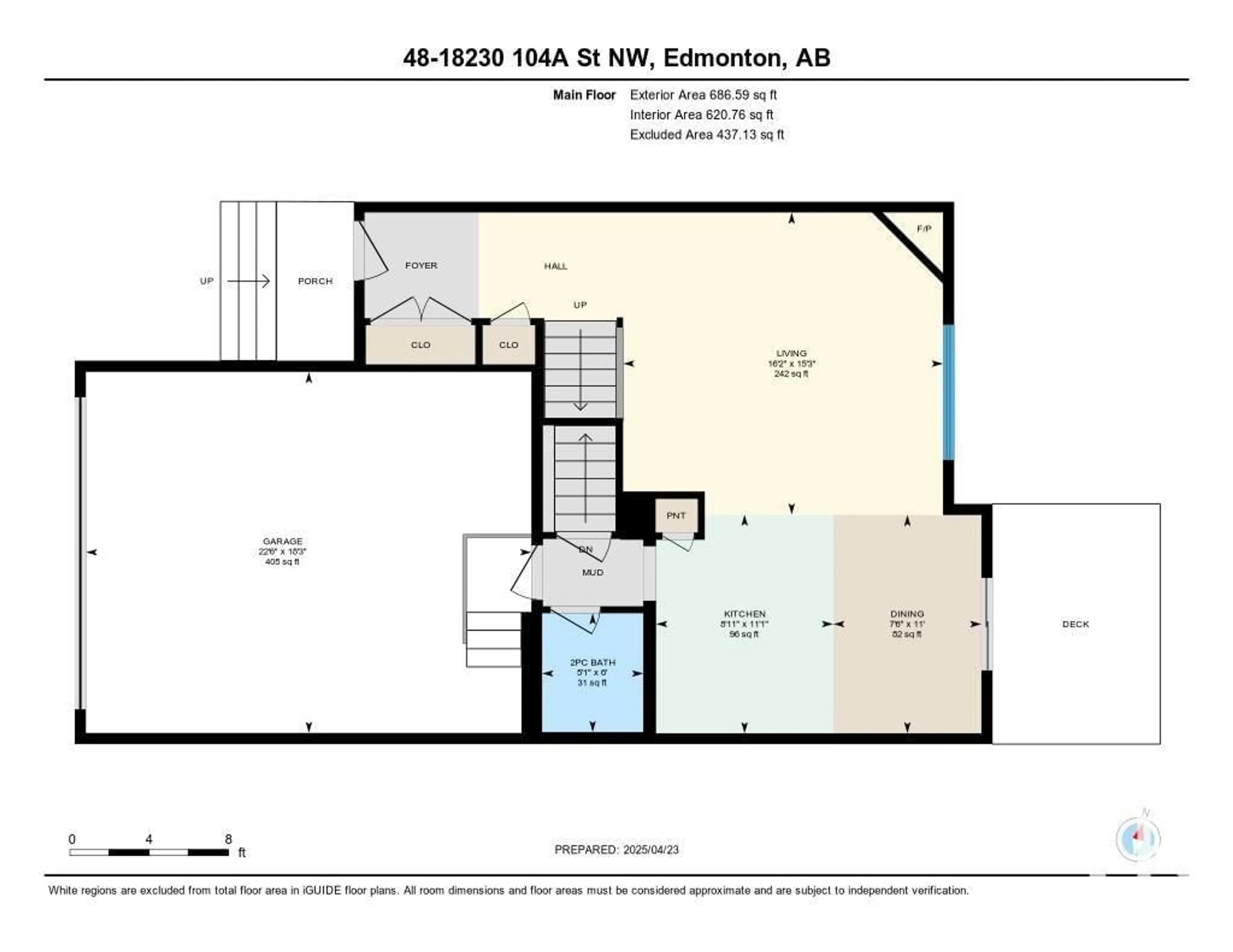 Floor plan for 48 18230 104A ST NW, Edmonton Alberta T5X0G9