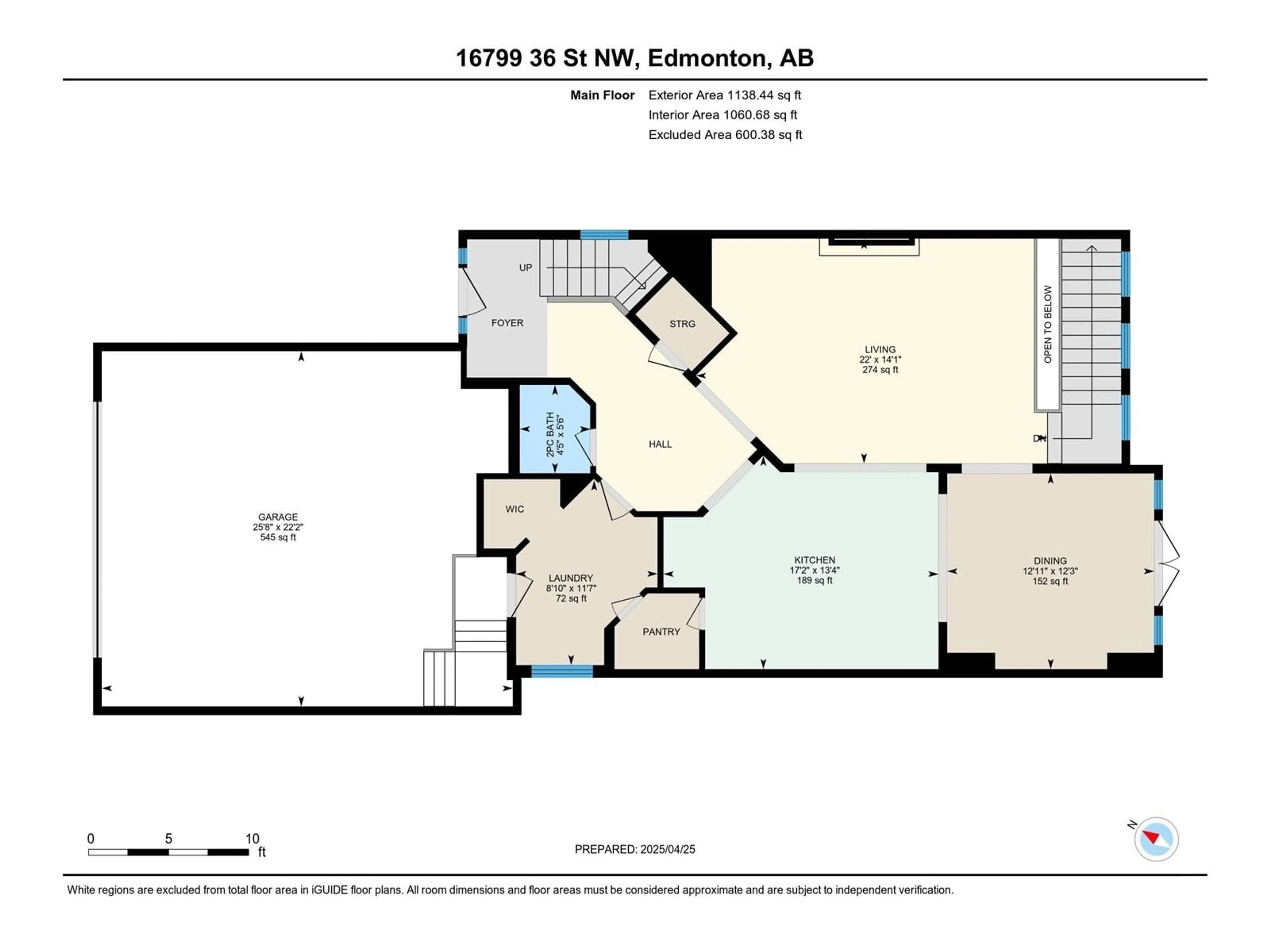 Floor plan for 16799 36 ST, Edmonton Alberta T5Y0X8