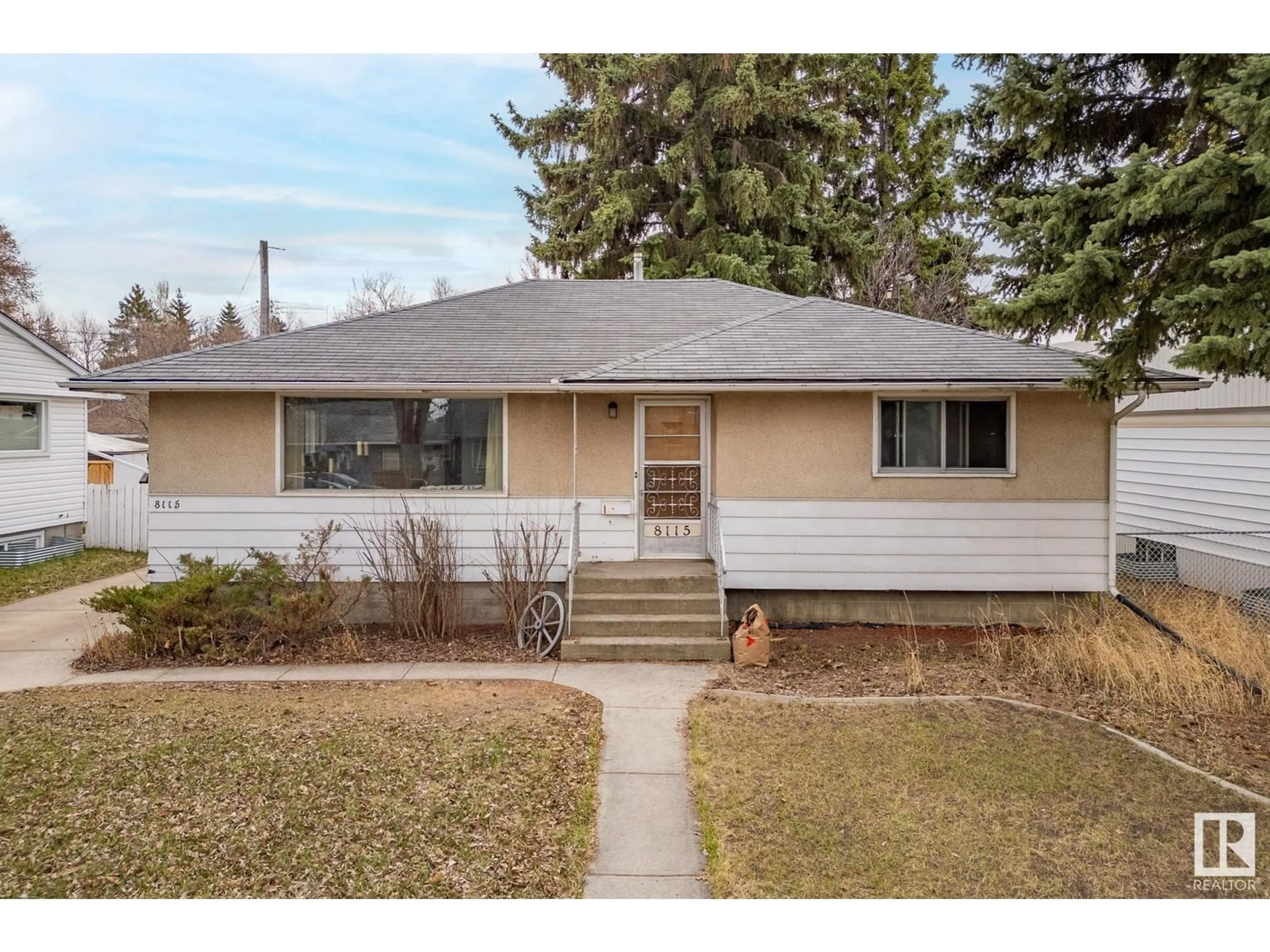 Home with vinyl exterior material, street for 8115 93A AV, Edmonton Alberta T6V1C4