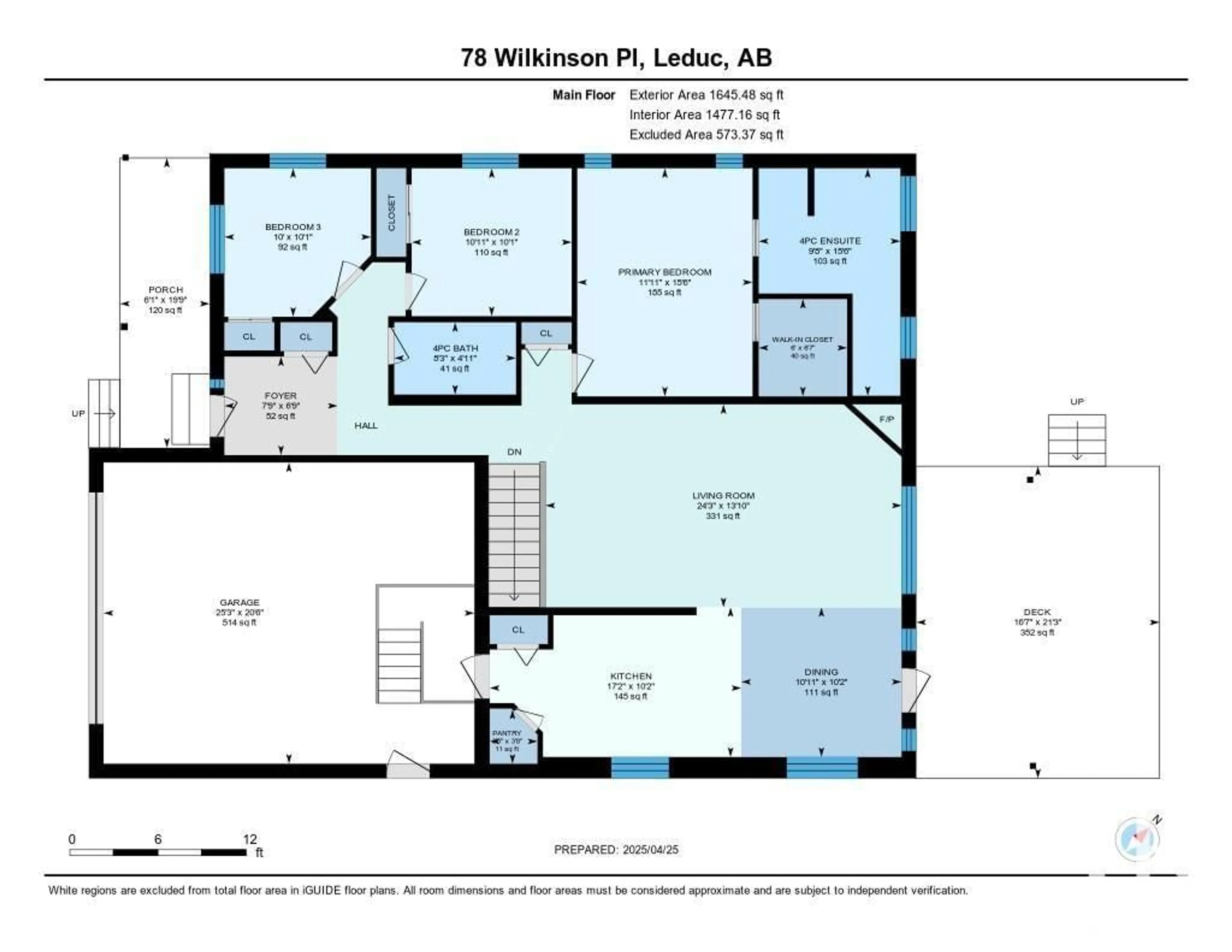 Floor plan for 78 WILKINSON PL, Leduc Alberta T9E8N3