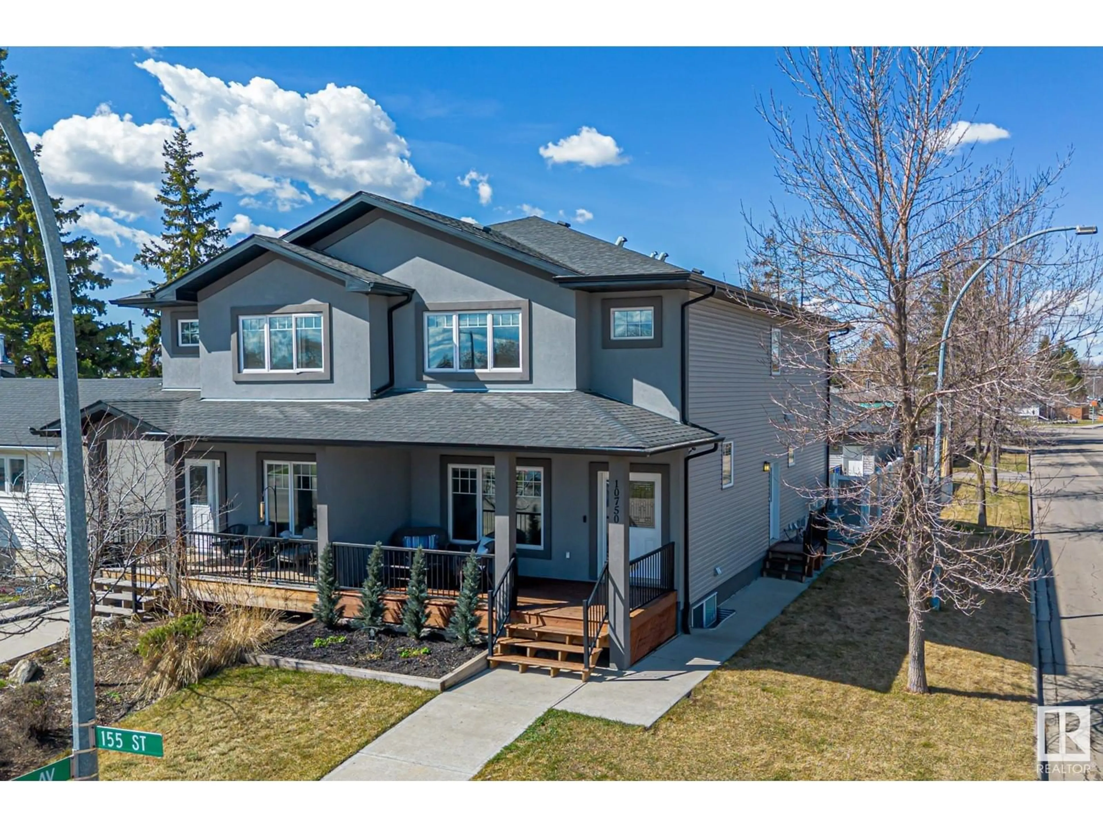 A pic from outside/outdoor area/front of a property/back of a property/a pic from drone, mountain view for NW - 10750 155 ST, Edmonton Alberta T5P2M6