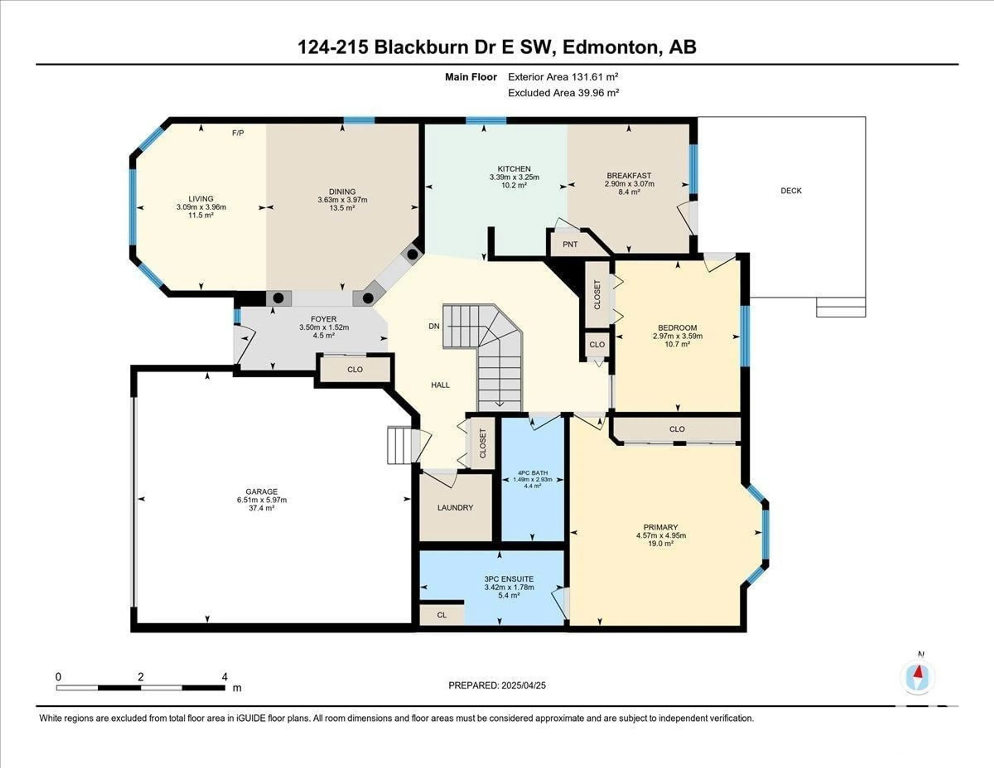 Floor plan for 215 - 124 BLACKBURN E, Edmonton Alberta T6W1B9
