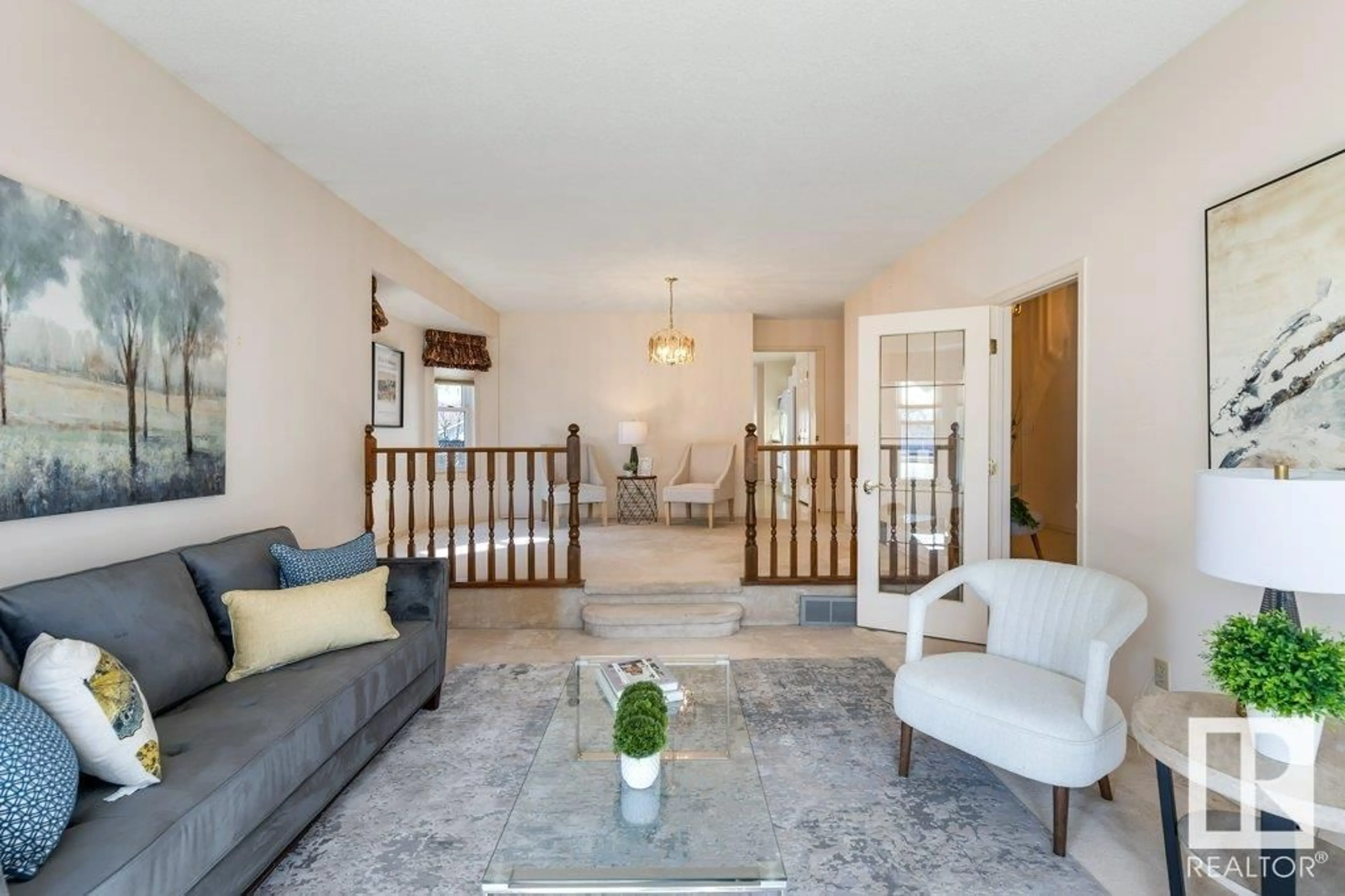 Living room with furniture, unknown for 3 GRANDIN LN, St. Albert Alberta T8N5W3