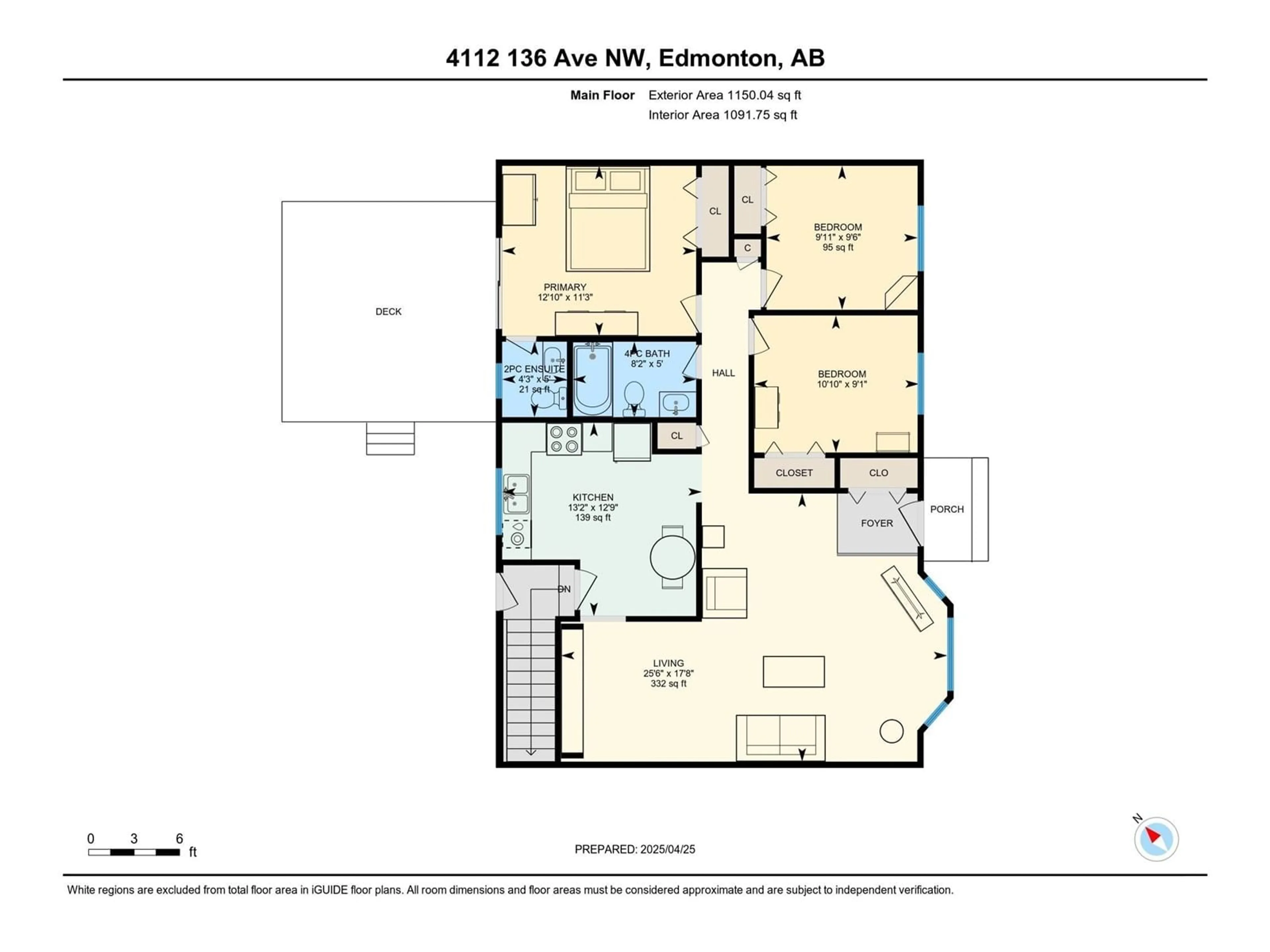 Floor plan for 4112 136 AV, Edmonton Alberta T5A2W8