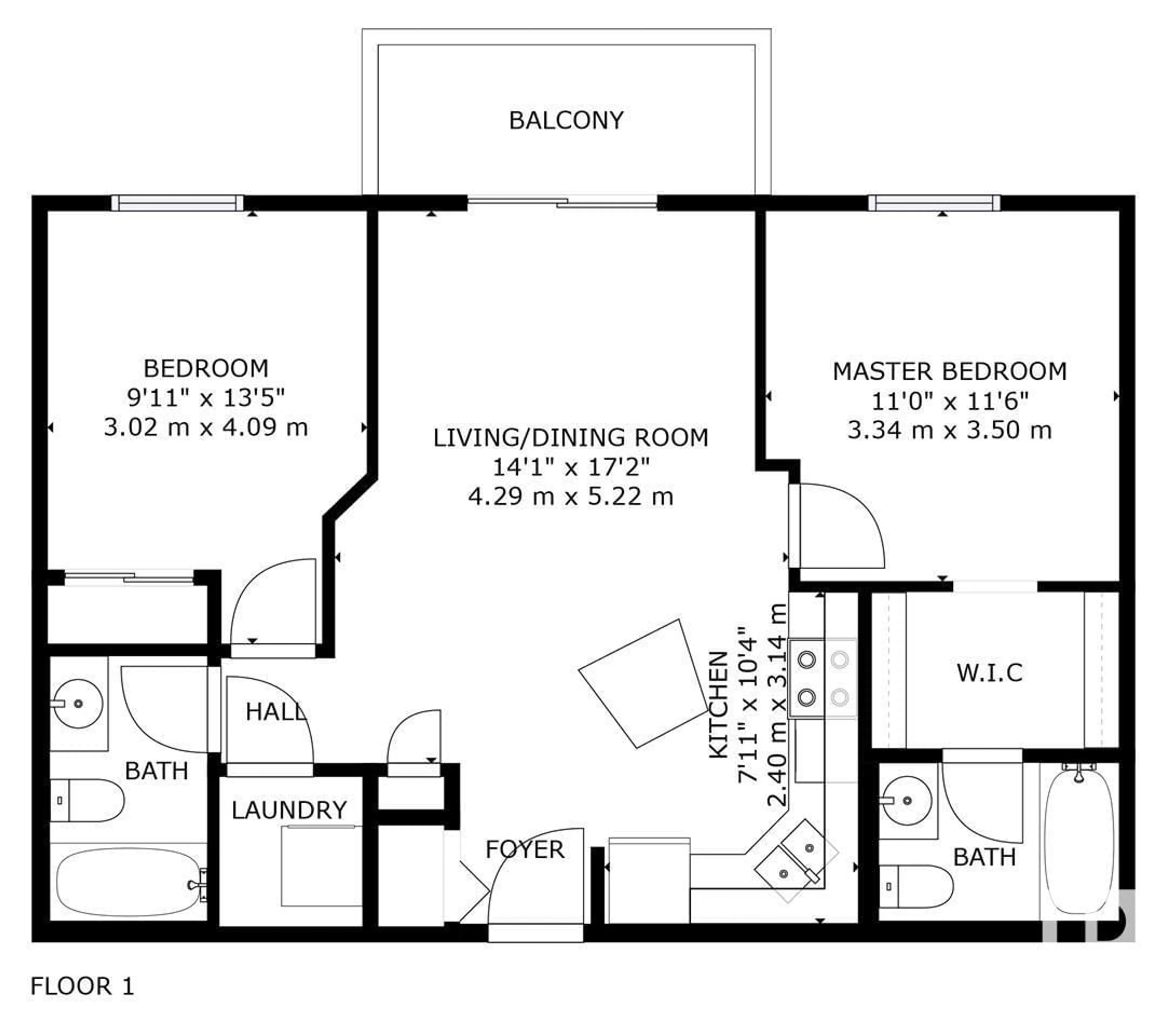Floor plan for #334 - 11325 83 ST, Edmonton Alberta T5B4W5