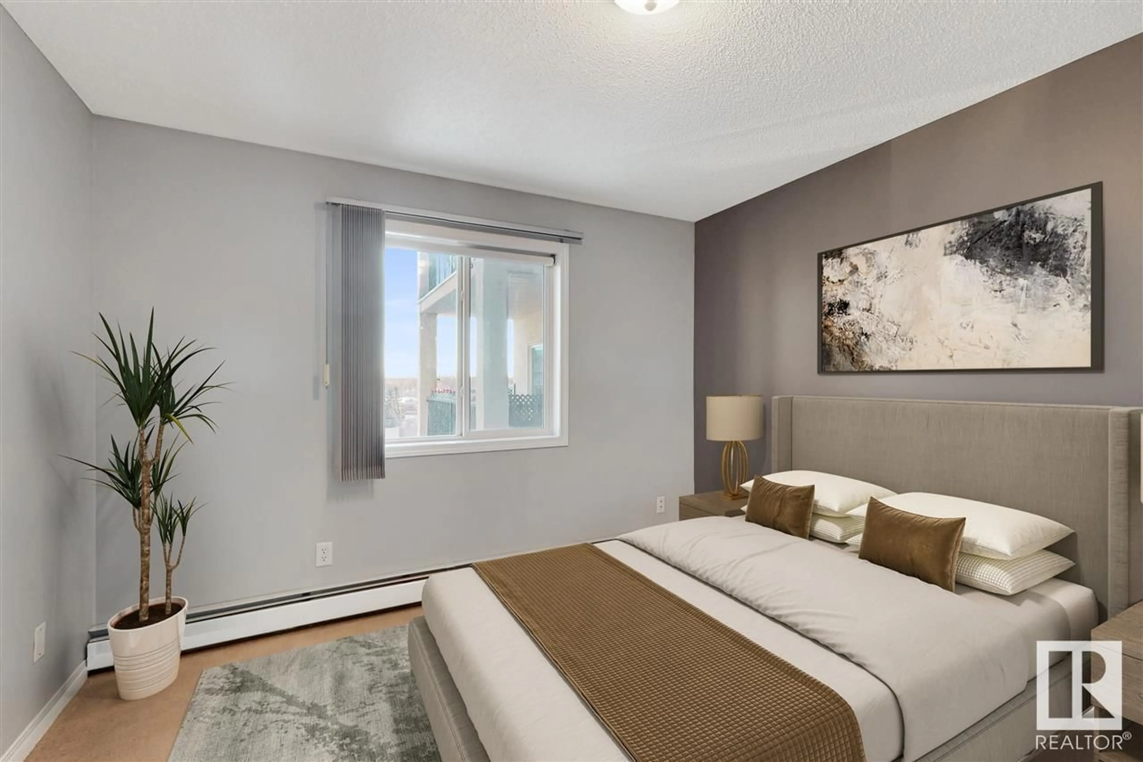Bedroom with bed, unknown for #334 - 11325 83 ST, Edmonton Alberta T5B4W5