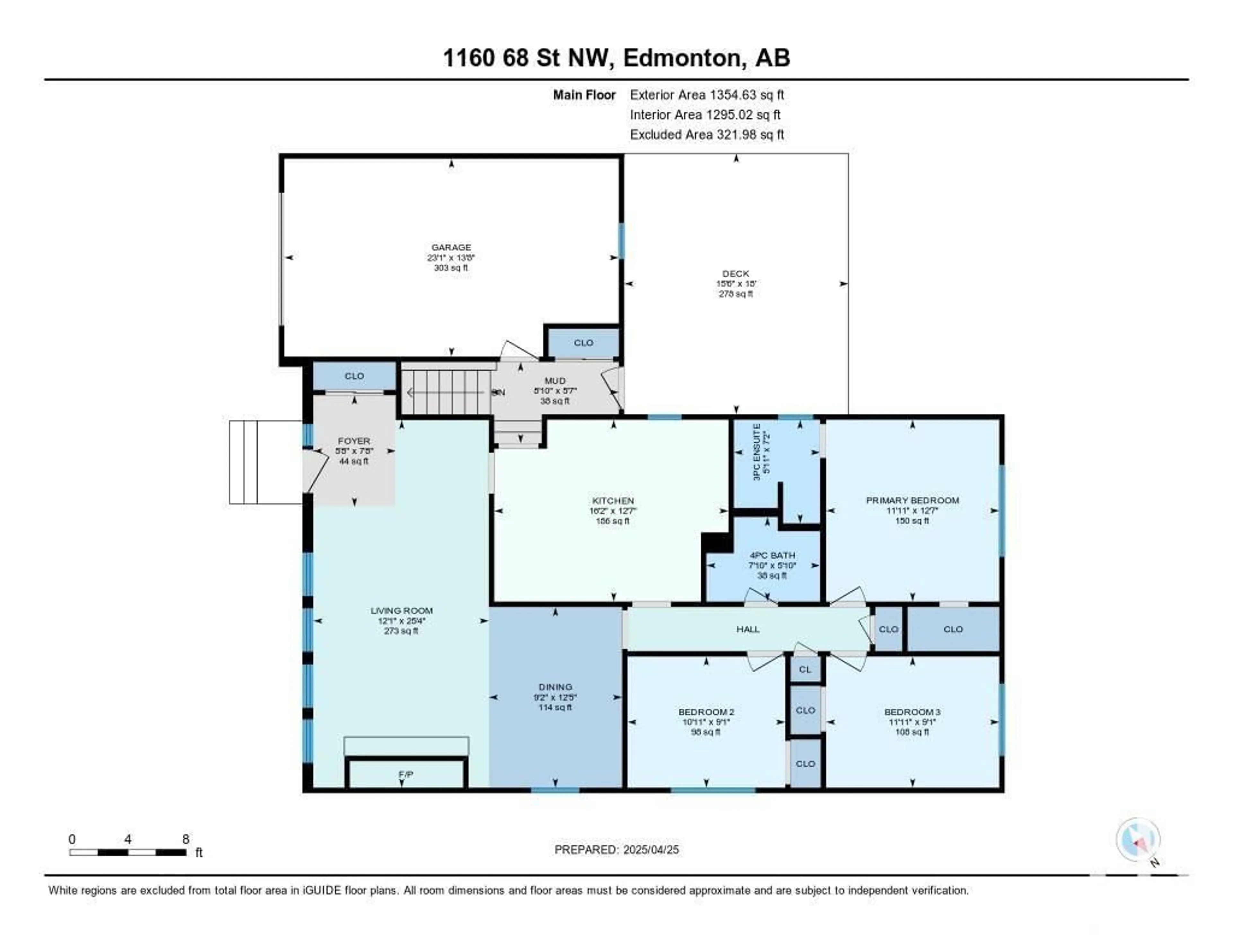Floor plan for 1160 68 ST, Edmonton Alberta T6K3K4