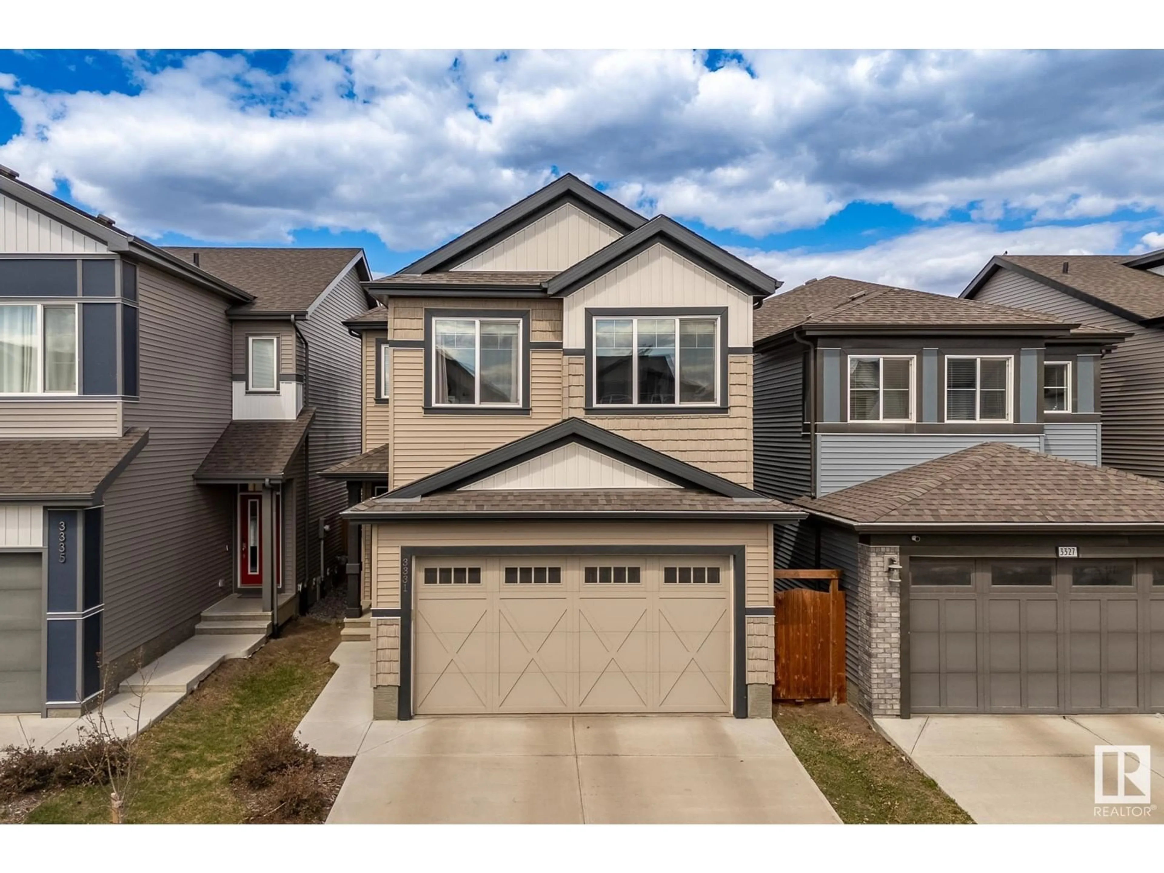 Home with vinyl exterior material, street for SW - 3331 PARKER LO, Edmonton Alberta T6W4C2