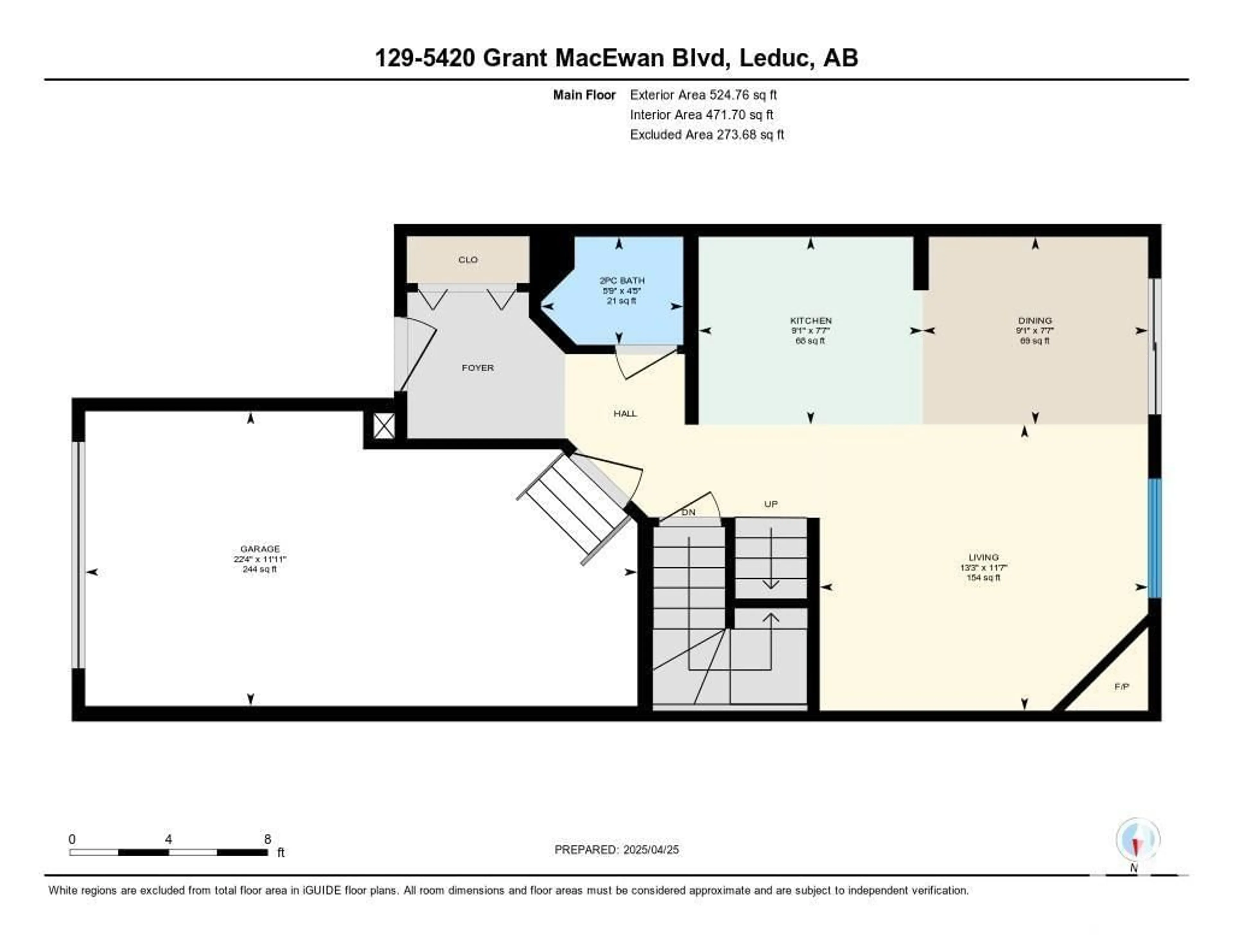 Floor plan for 129 - 5420 GRANT MACEWAN BV, Leduc Alberta T9E0M1