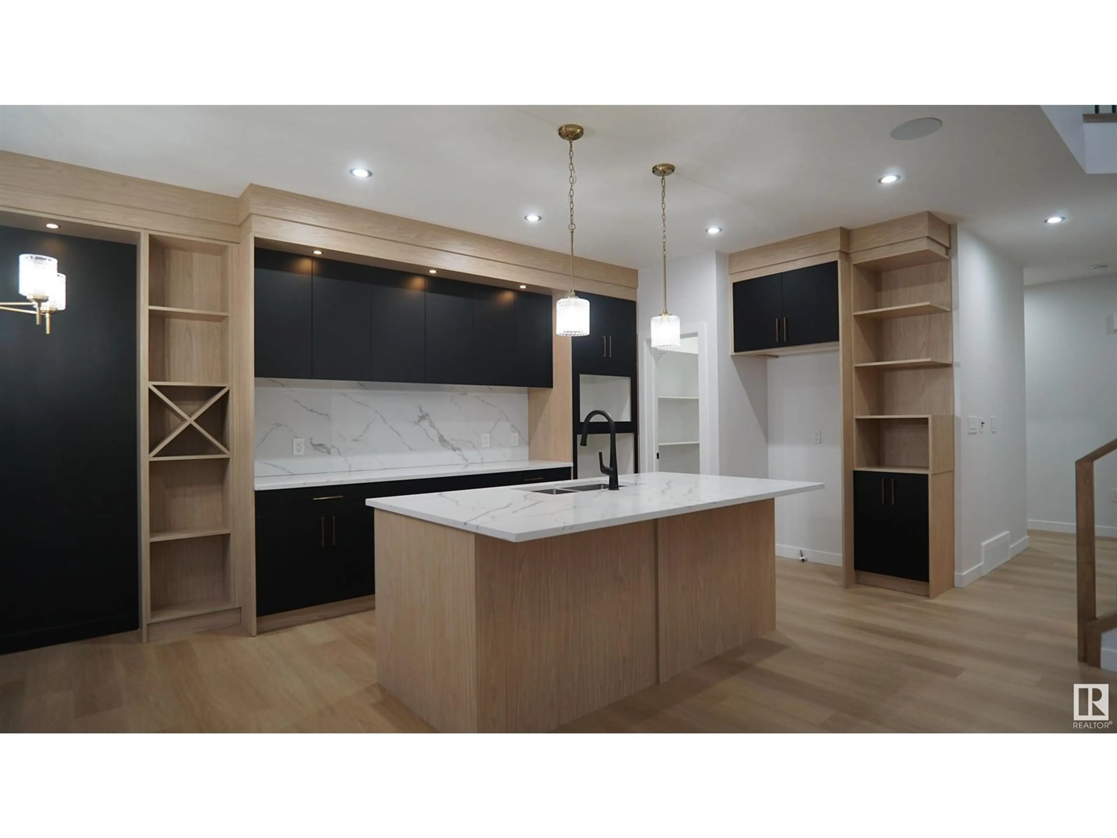 Open concept kitchen, wood/laminate floor for 17 ASHBURY CR, Spruce Grove Alberta T7X3C6