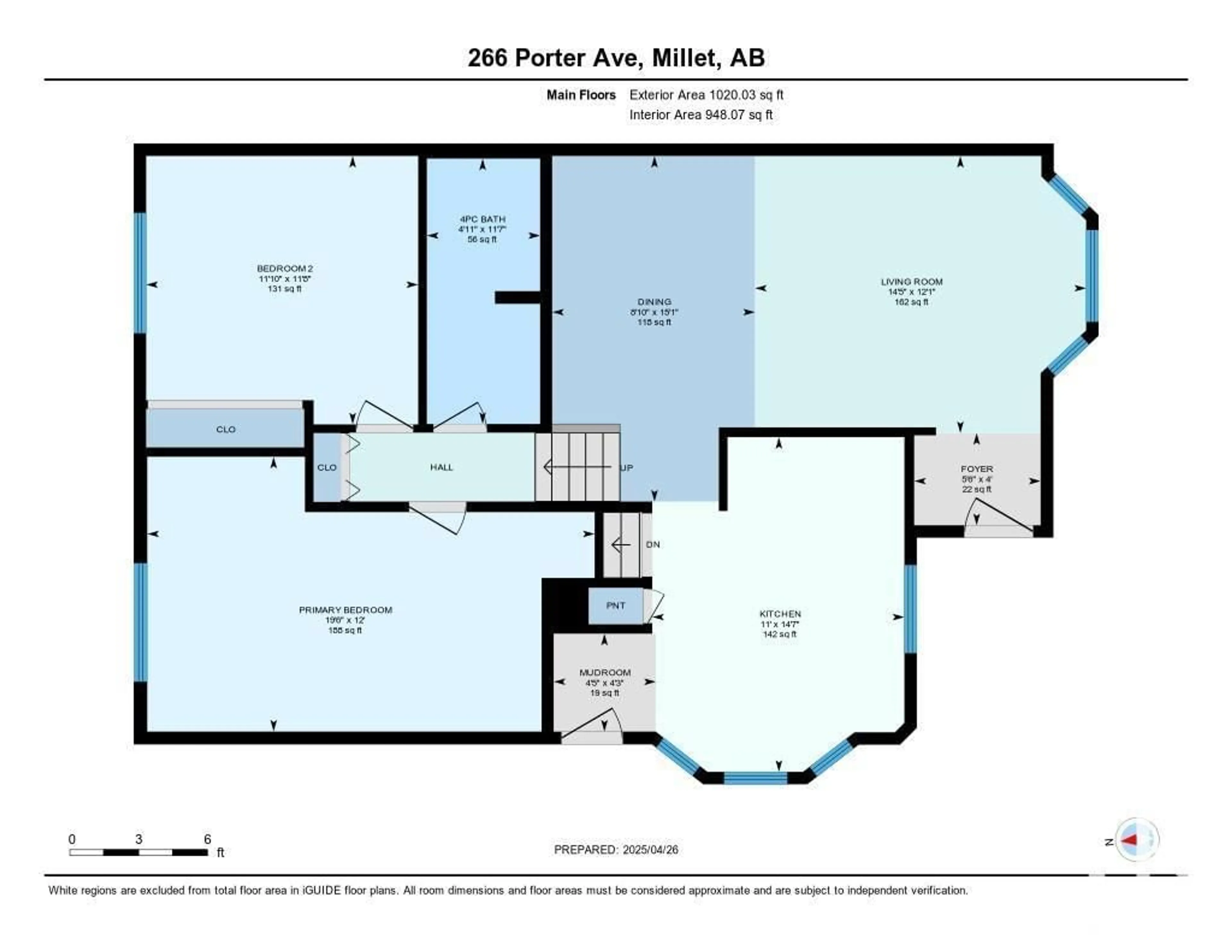 Floor plan for 266 PORTER AV, Millet Alberta T0C1Z0